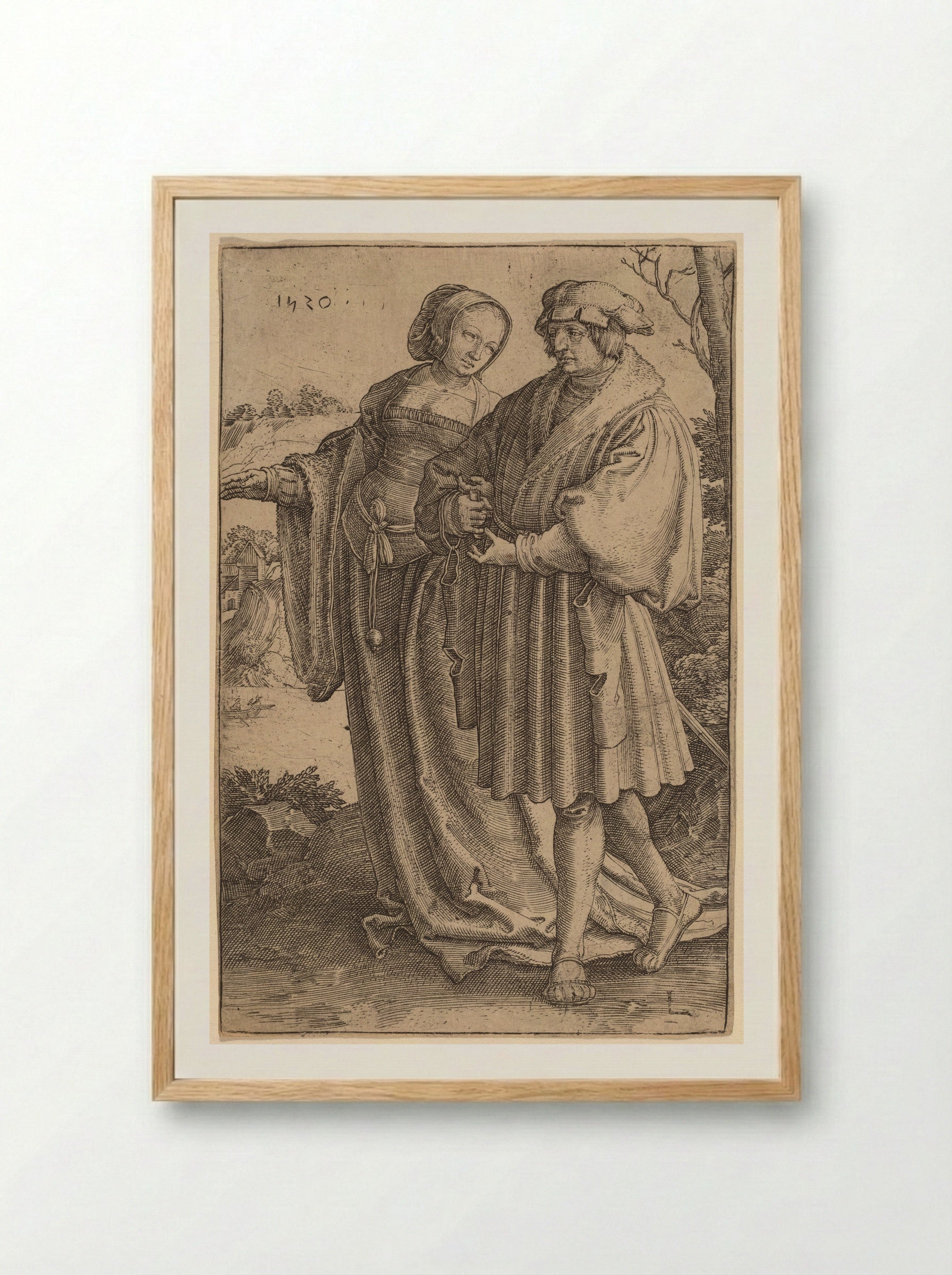 The Promenade - Lucas van Leyden - Framed Print Wood