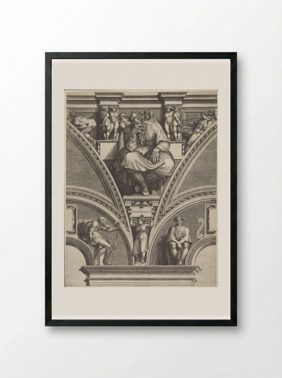The Prophet Jeremiah - Giorgio Ghisi - Framed Print Black