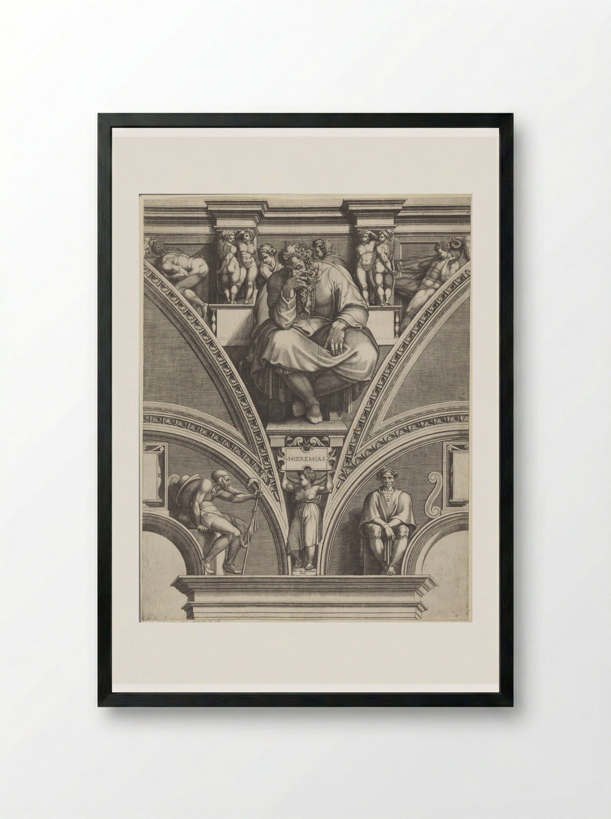 The Prophet Jeremiah - Giorgio Ghisi - Framed Print Black