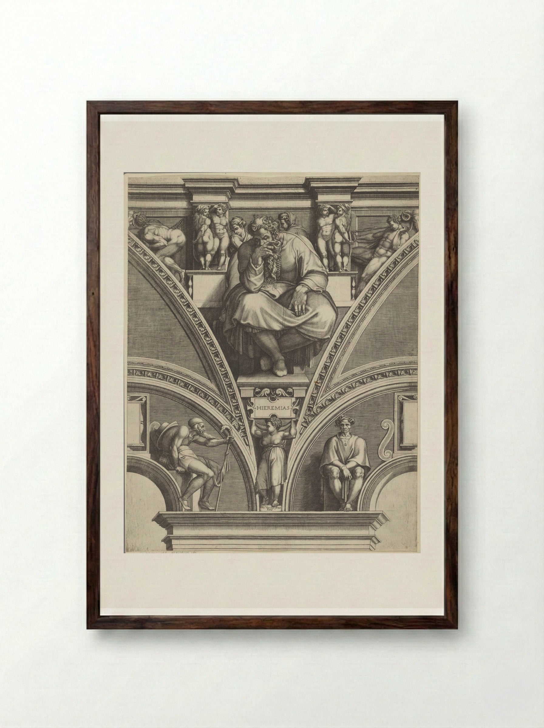 The Prophet Jeremiah - Giorgio Ghisi - Framed Print Dark Wood