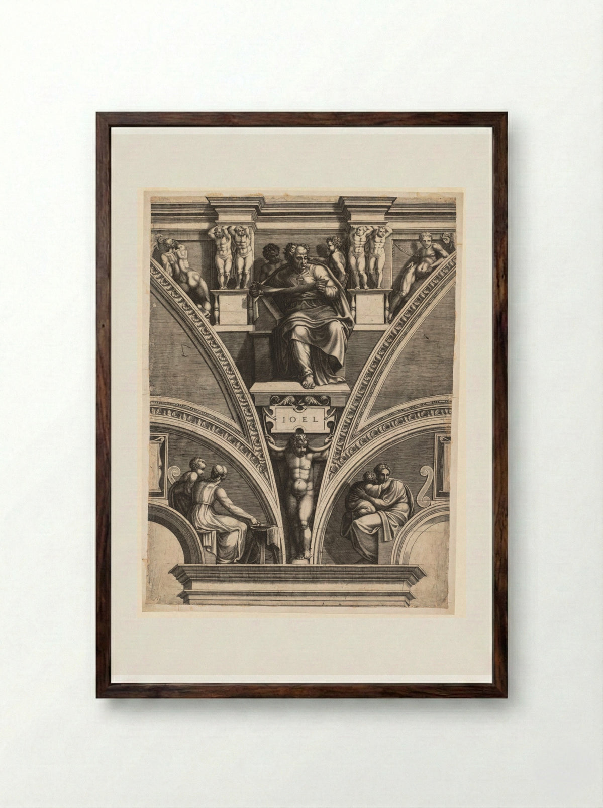 The Prophet Joel - Giorgio Ghisi - Framed Print Dark Wood