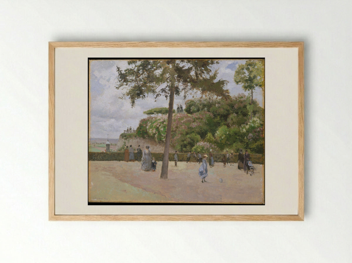 The Public Garden at Pontoise - Camille Pissarro - Framed Print Wood