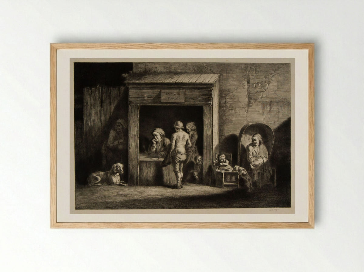 The Public Scrivener - Jean-Jacques de Boissieu - Framed Print Wood