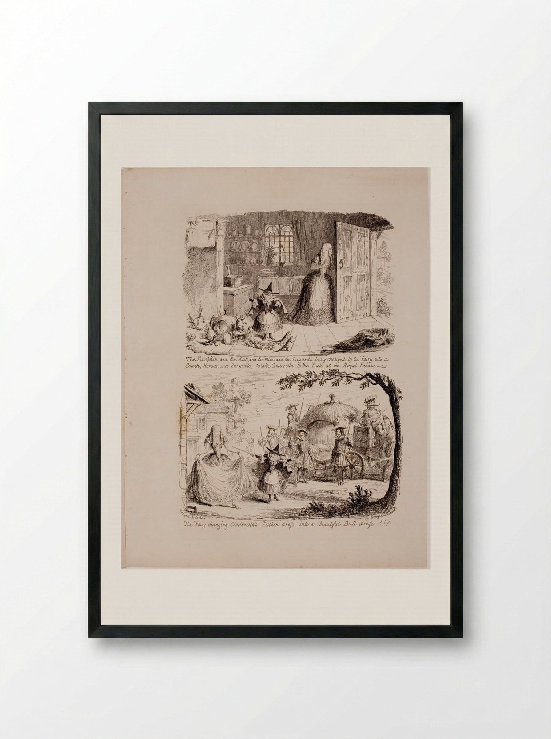 The Pumpkin, and the Rat - George Cruikshank - Framed Print Black