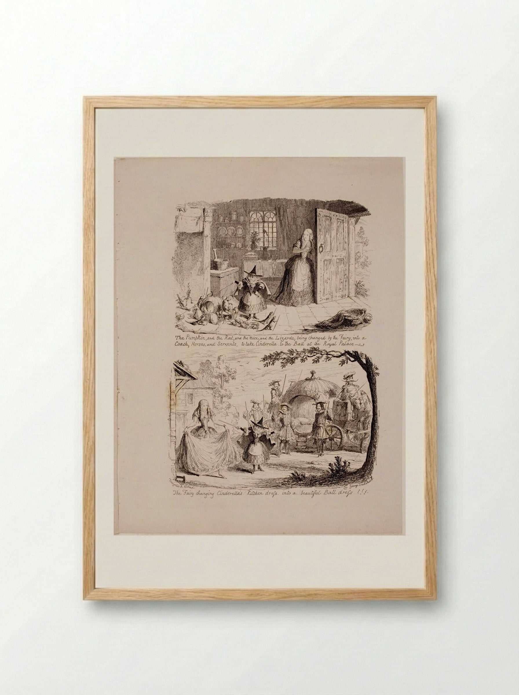 The Pumpkin, and the Rat - George Cruikshank - Framed Print Wood