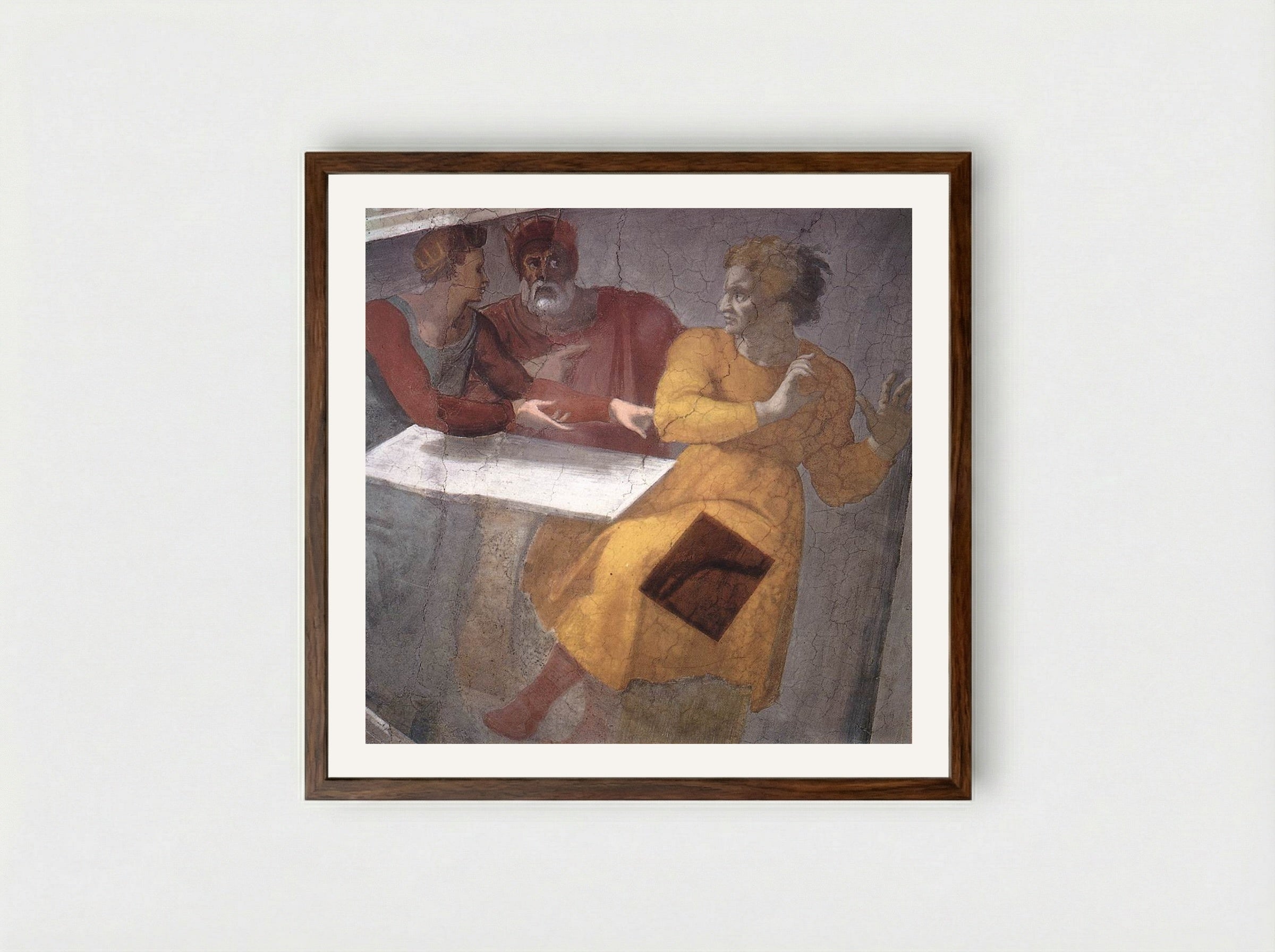 The Punishment of Haman - Michelangelo Buonarroti - Framed Print Dark Wood