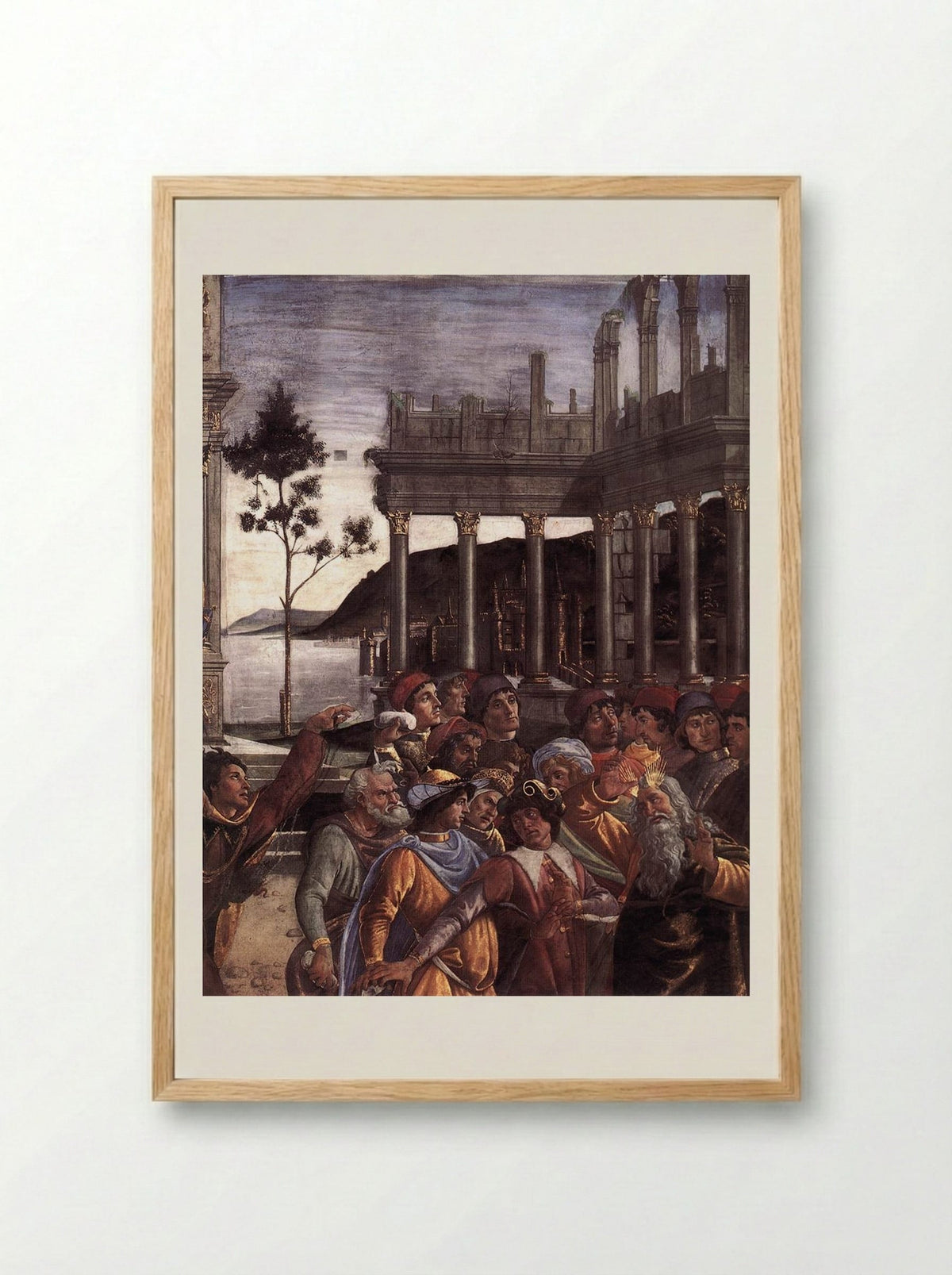 The Punishment of Korah, Dathan and Abiram - Sandro Botticelli - Framed Print Wood
