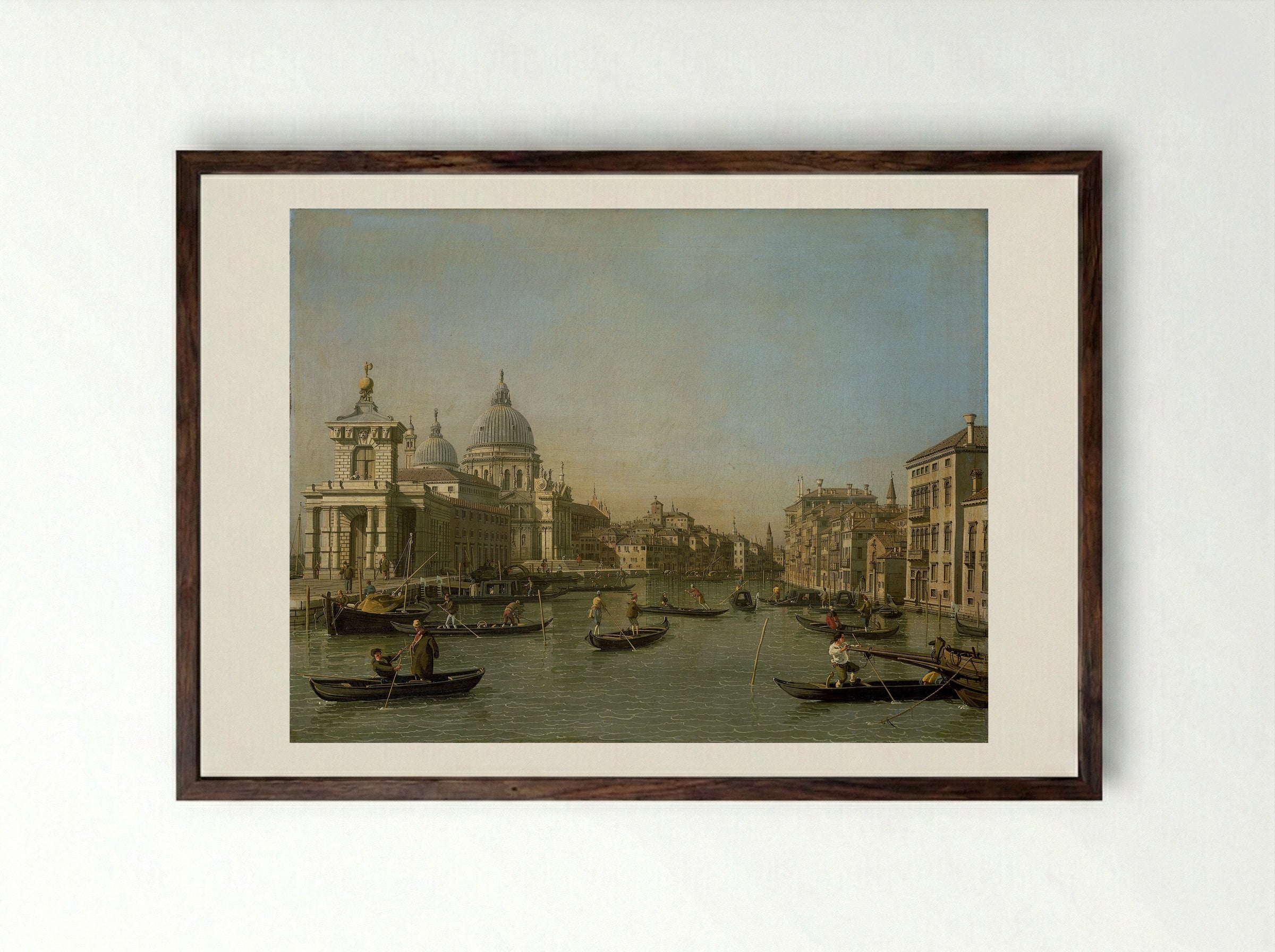 The Punta della Dogana - Canaletto - Framed Print Dark Wood