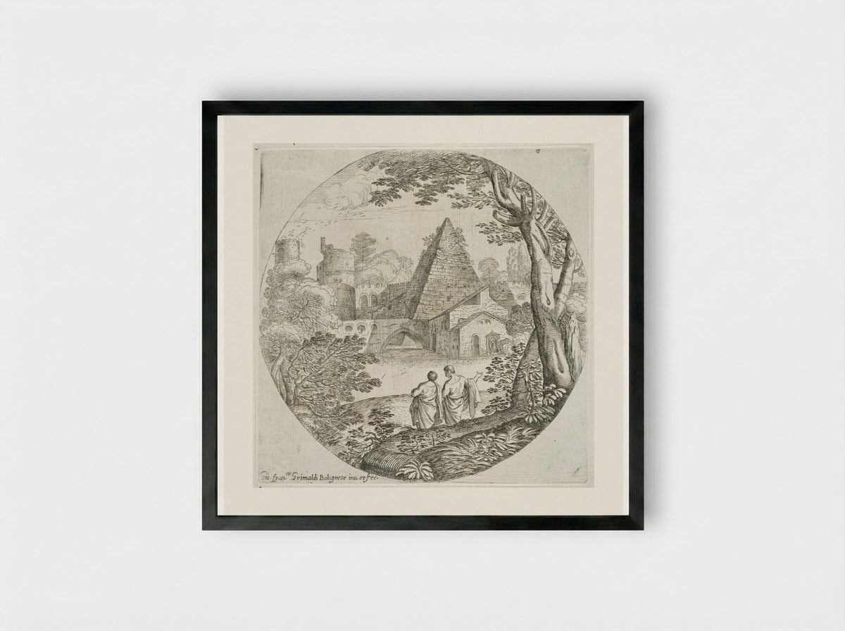 The Pyramid - Giovanni Francesco Grimaldi - Framed Print Black