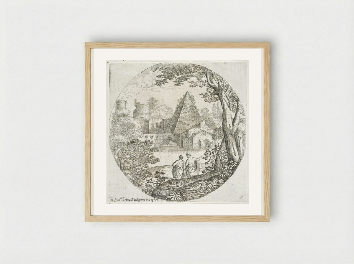 The Pyramid - Giovanni Francesco Grimaldi - Framed Print Wood