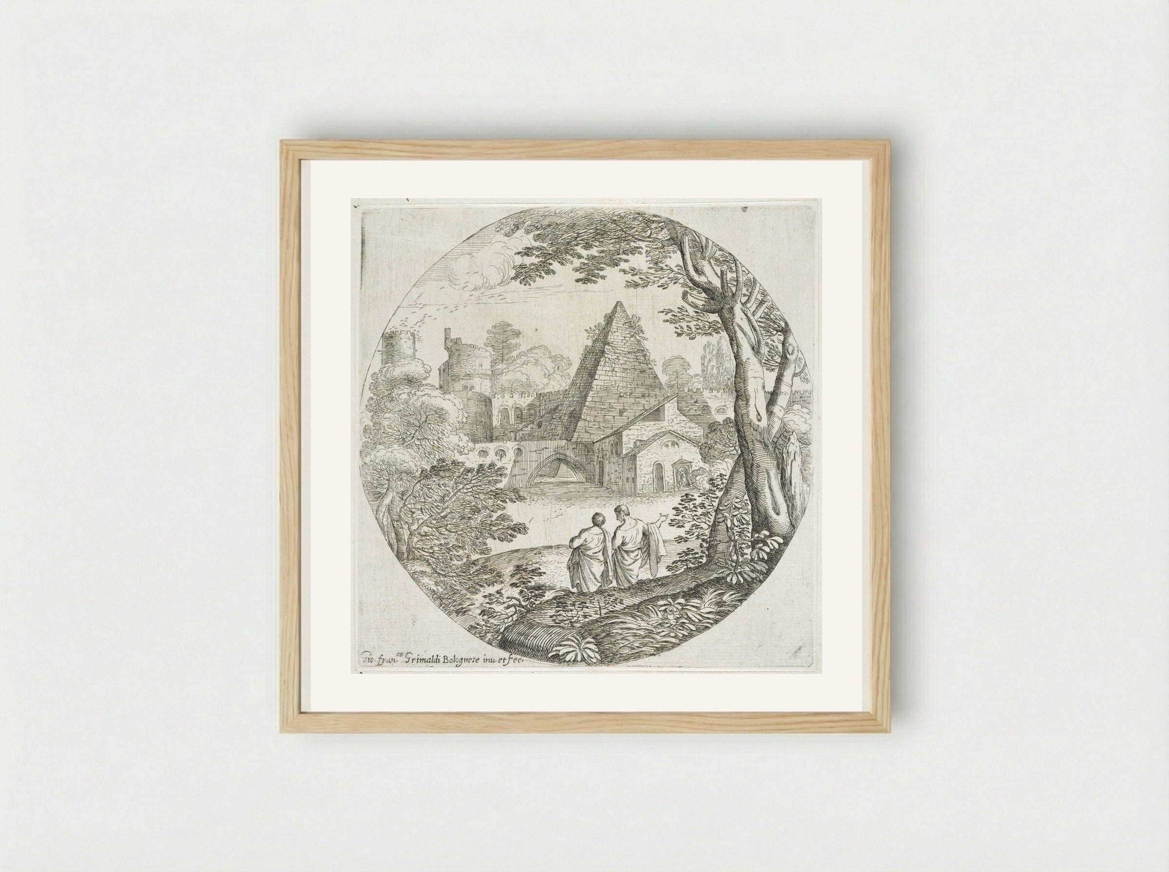 The Pyramid - Giovanni Francesco Grimaldi - Framed Print Wood
