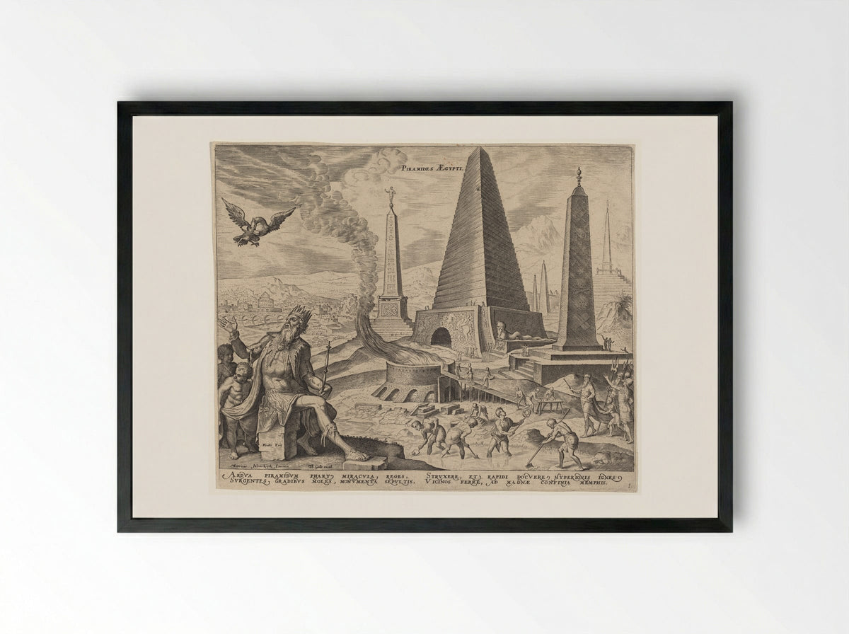 The Pyramids of Egypt - Philips Galle - Framed Print Black