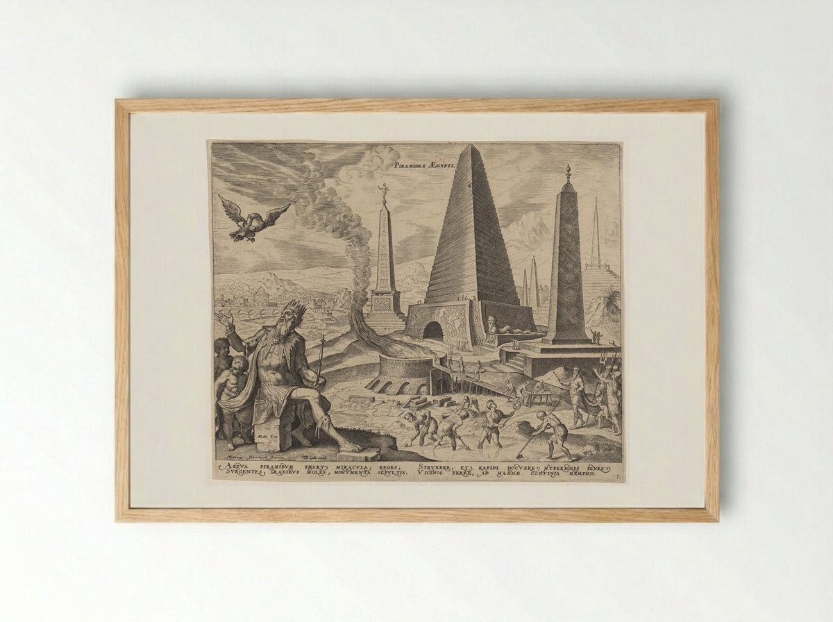 The Pyramids of Egypt - Philips Galle - Framed Print Wood