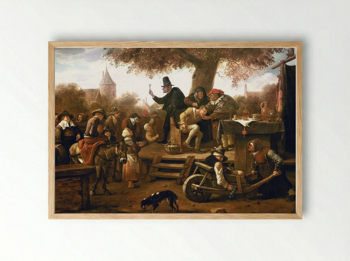 The Quack Doctor - Jan Steen - Framed Print Wood