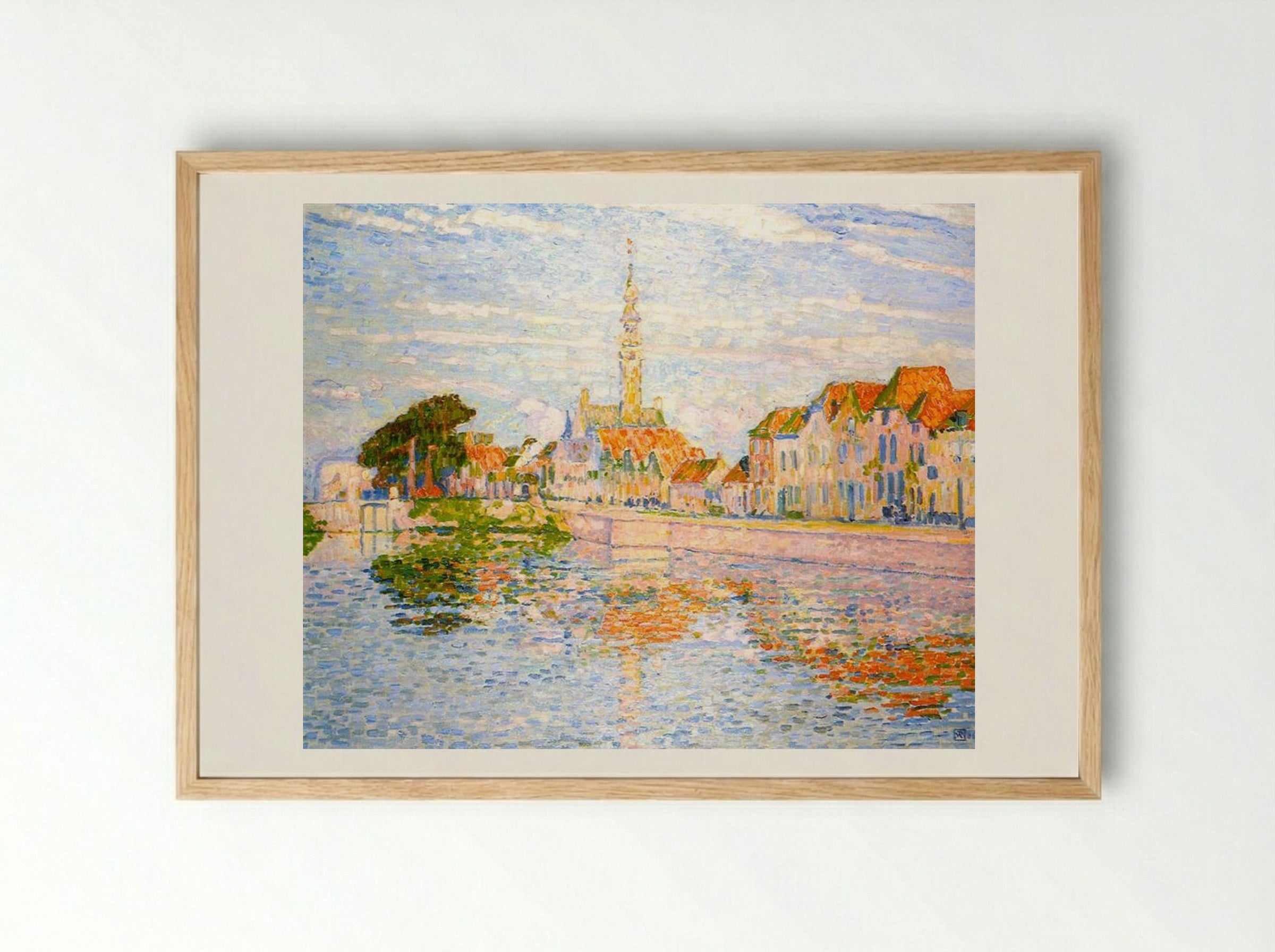 The Quay at Veere, Zeeland - Théo van Rysselberghe - Framed Print Wood