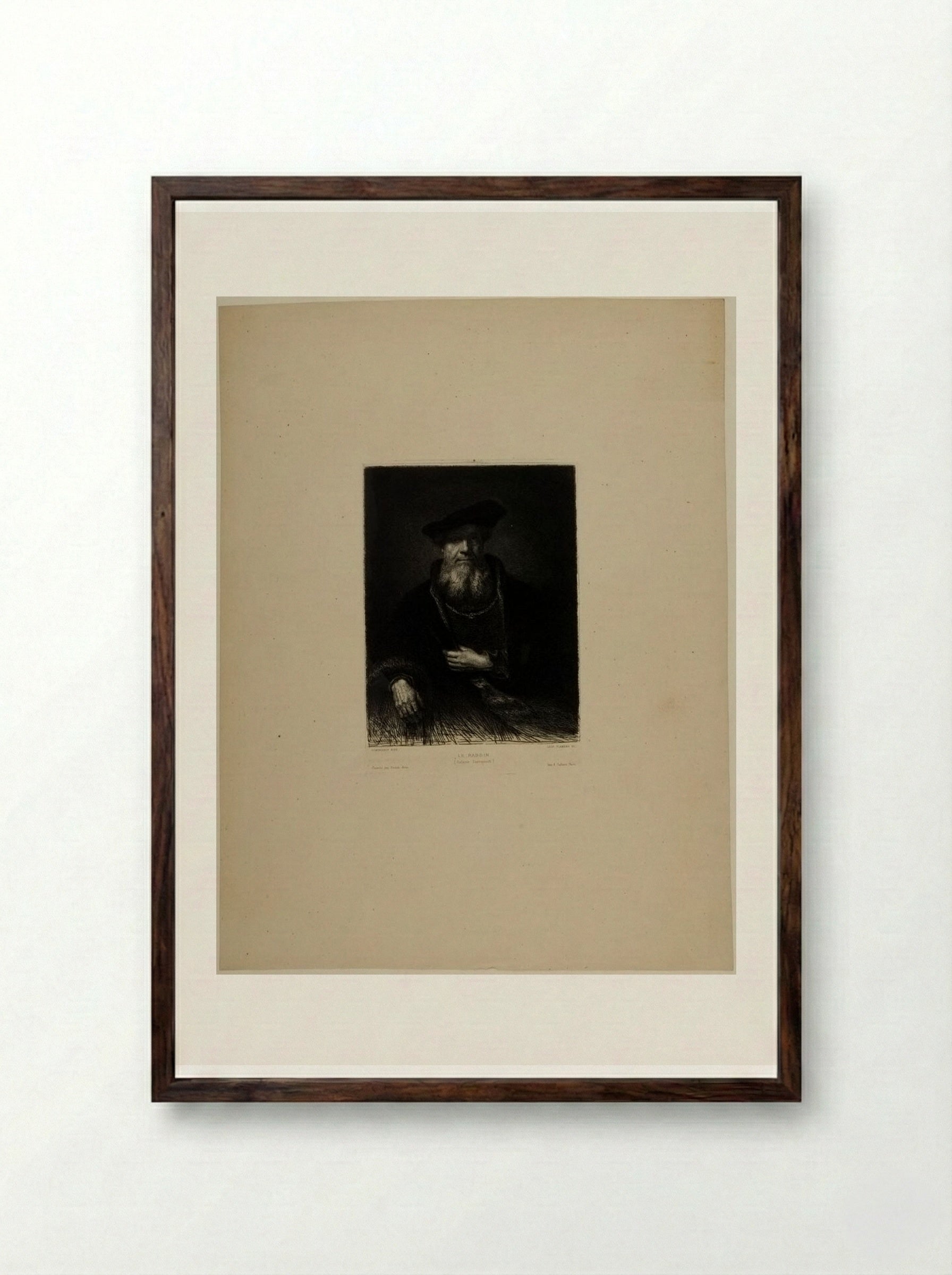 The Rabbi - Léopold Flameng - Framed Print Dark Wood