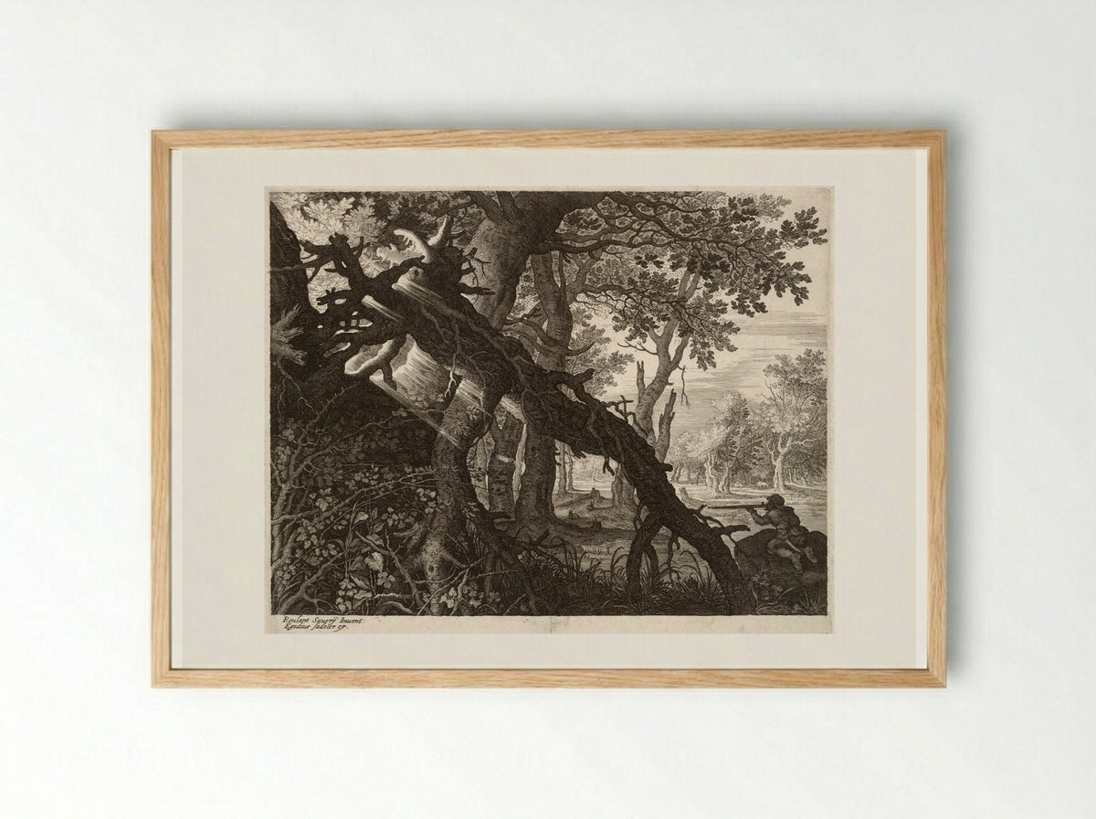 The Rabbit Hunter - Aegidius Sadeler II - Framed Print Wood