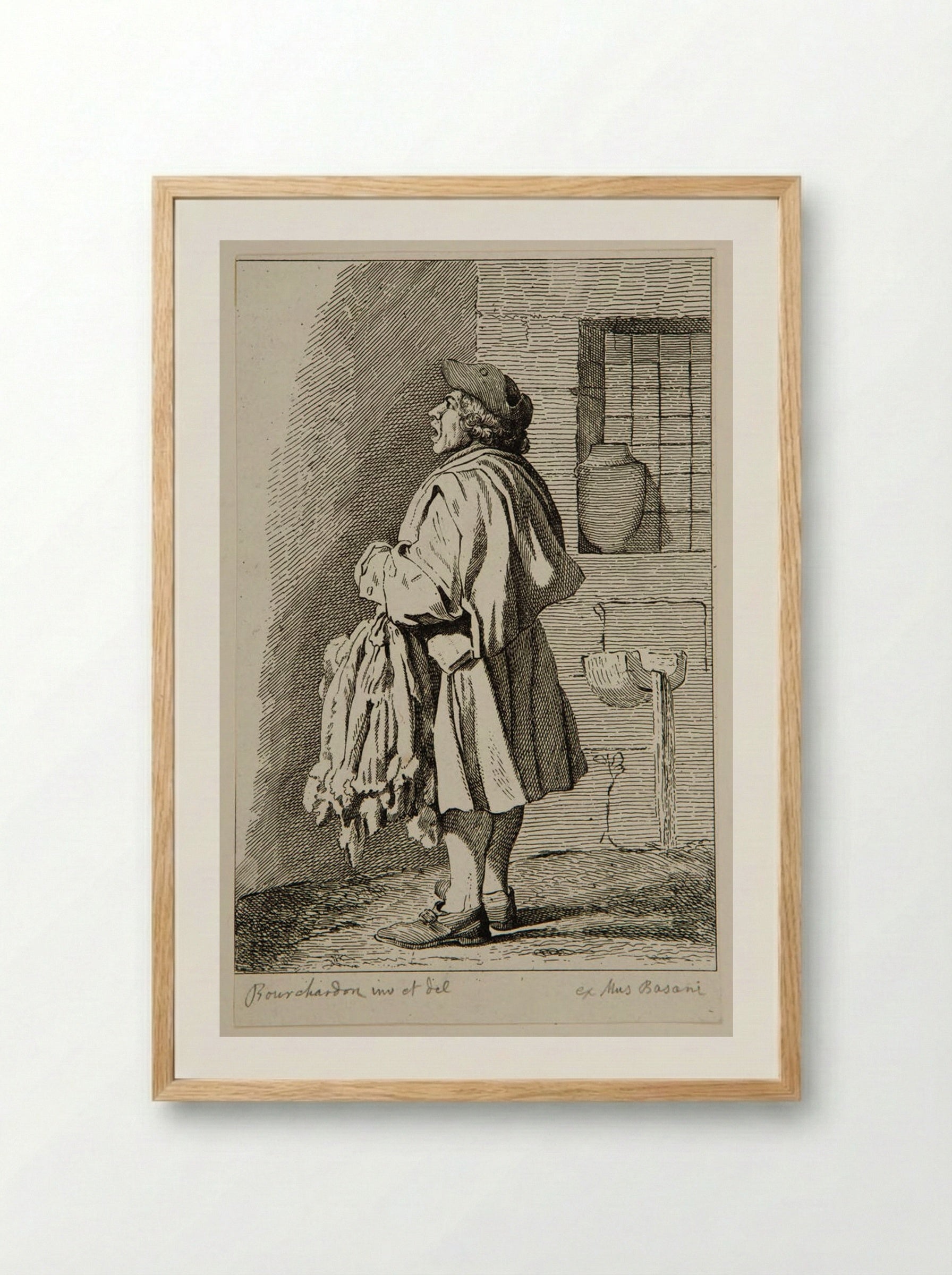 The Rabbit Pellets Seller - Anne Claude de Thubières, comte de Caylus - Framed Print Wood