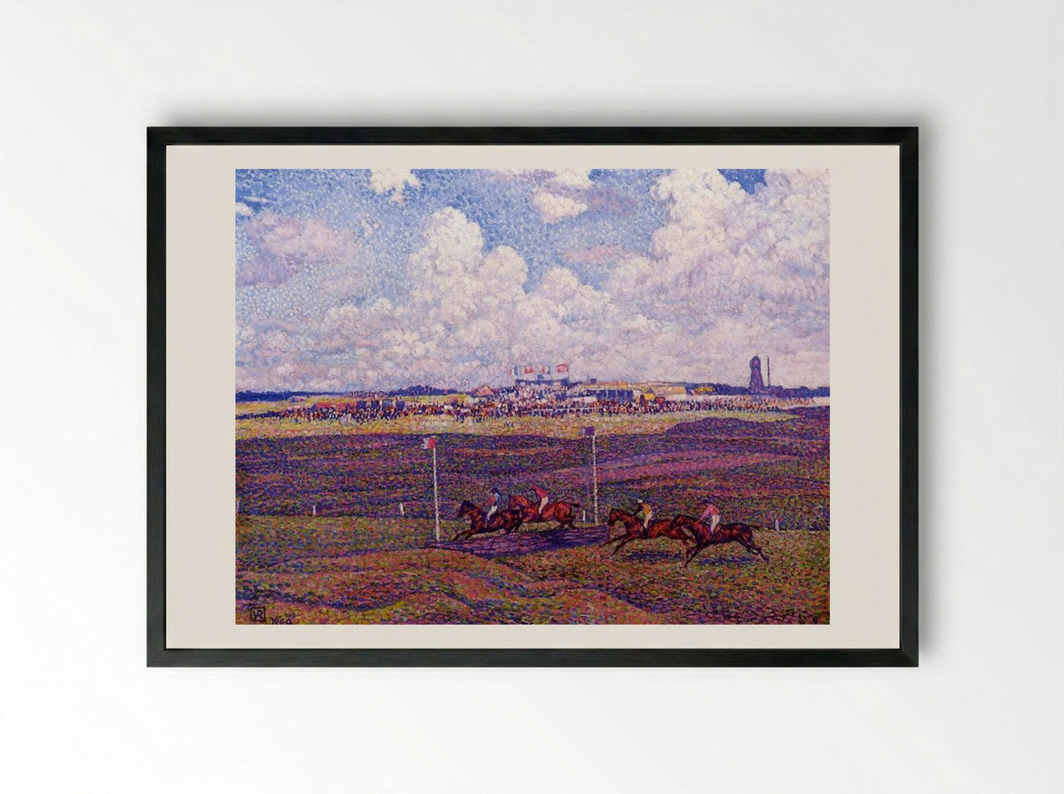 The Race Track at Boulogne-sur-Mer - Théo van Rysselberghe - Framed Print Black