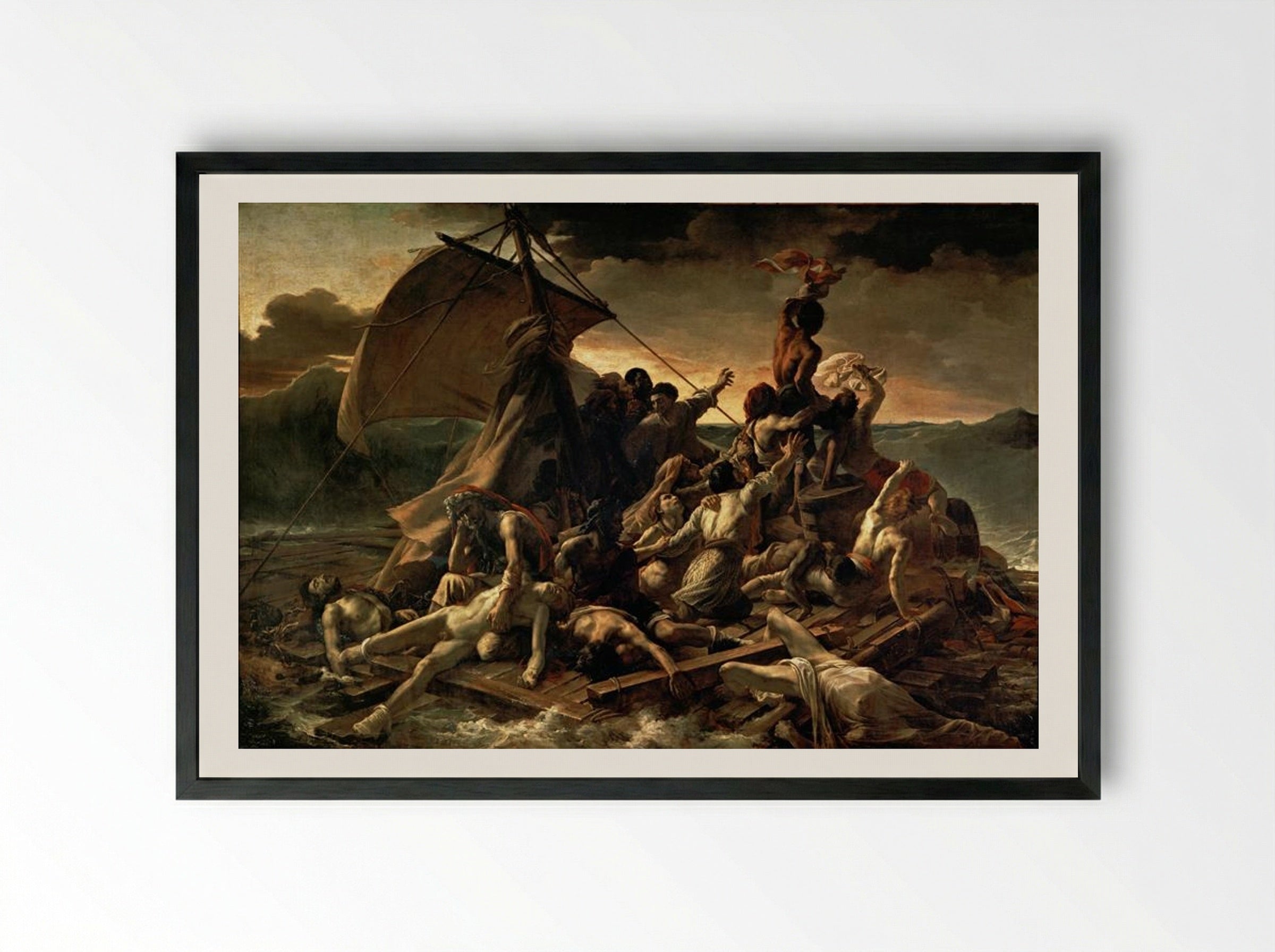 The Raft of the Medusa - Théodore Géricault - Framed Print Black
