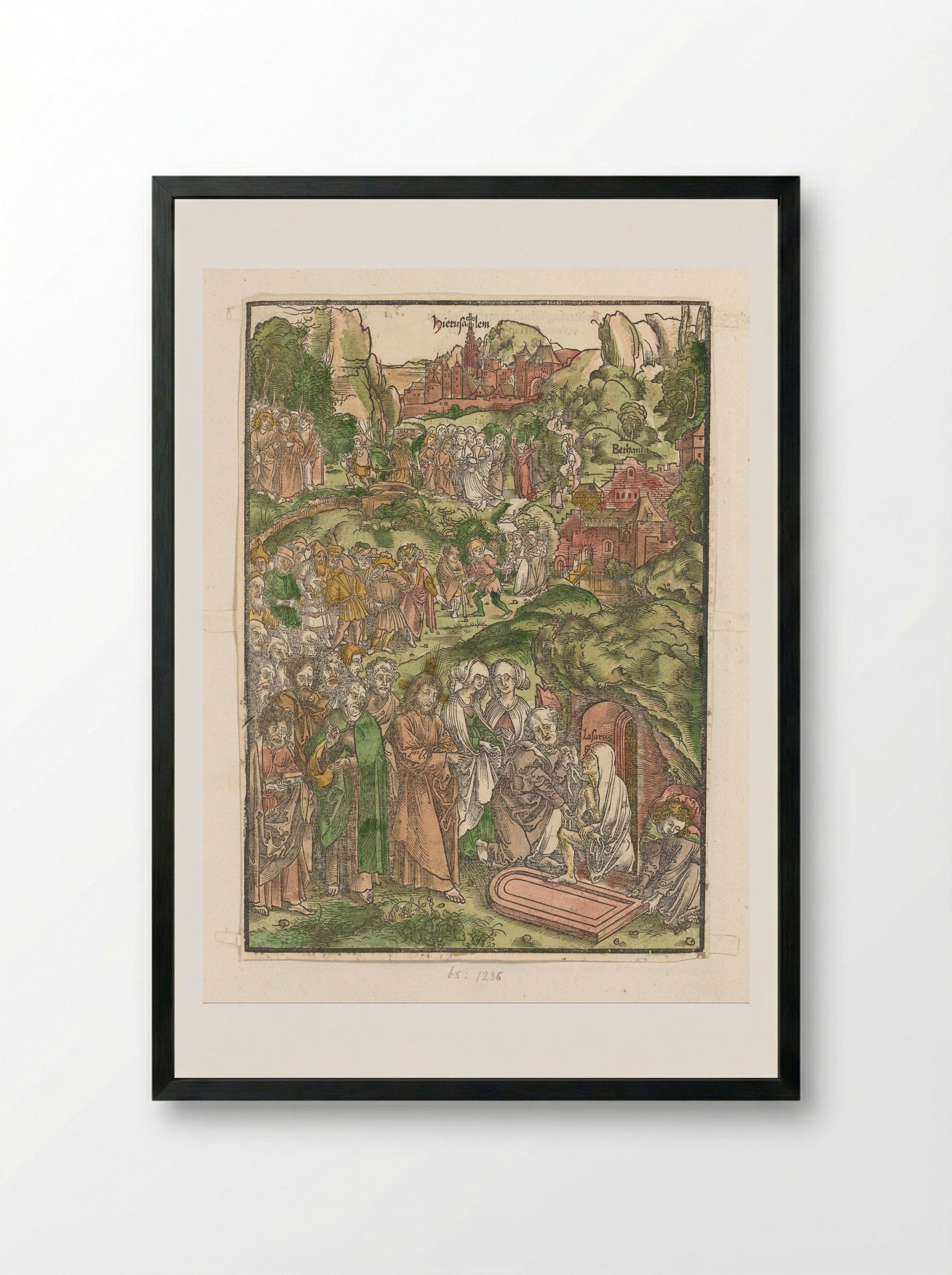 The Raising of Lazarus - Urs Graf - Framed Print Black