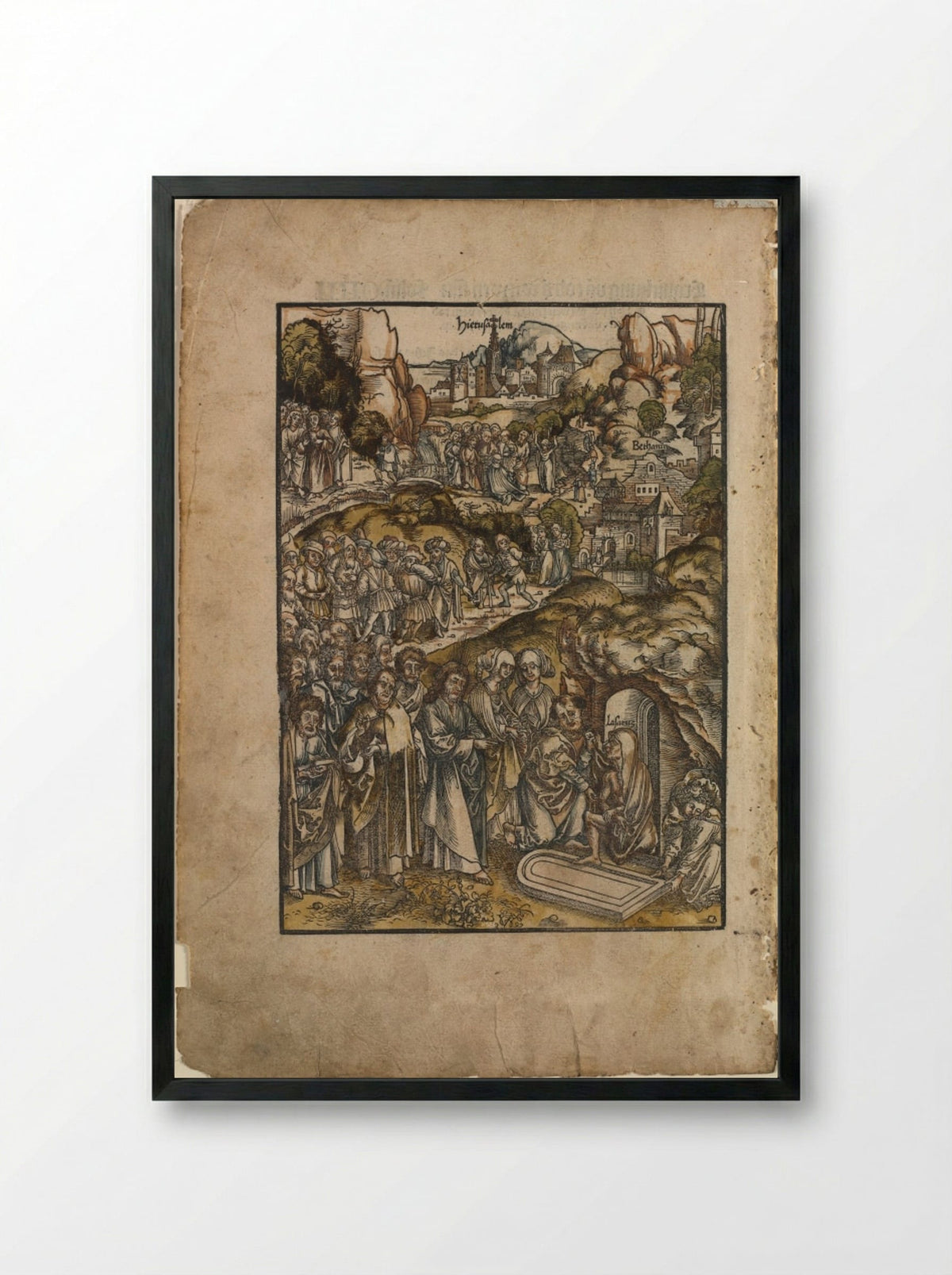 The Raising of Lazarus - Urs Graf the Elder - Framed Print Black