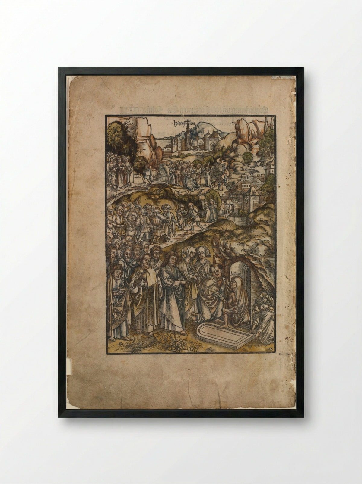 The Raising of Lazarus - Urs Graf the Elder - Framed Print Black