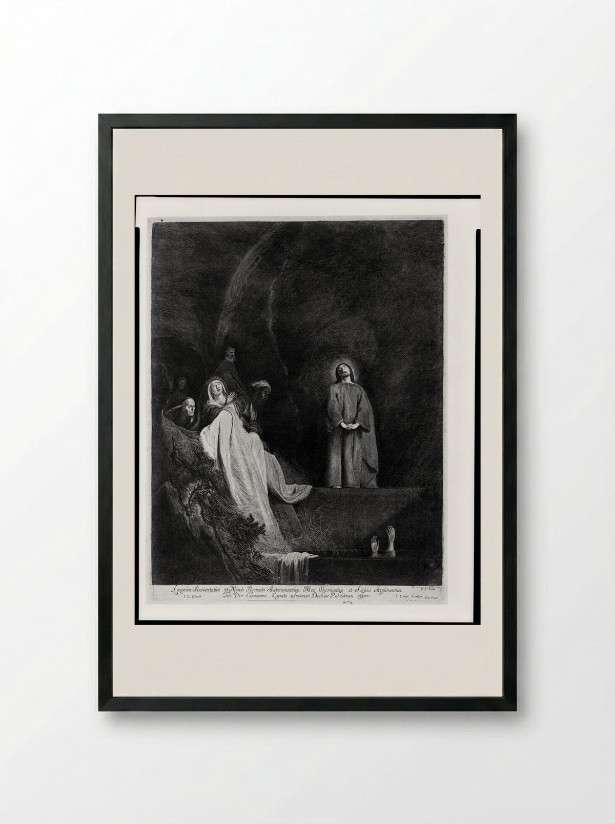 The Raising of Lazarus - Jacob Louÿs - Framed Print Black