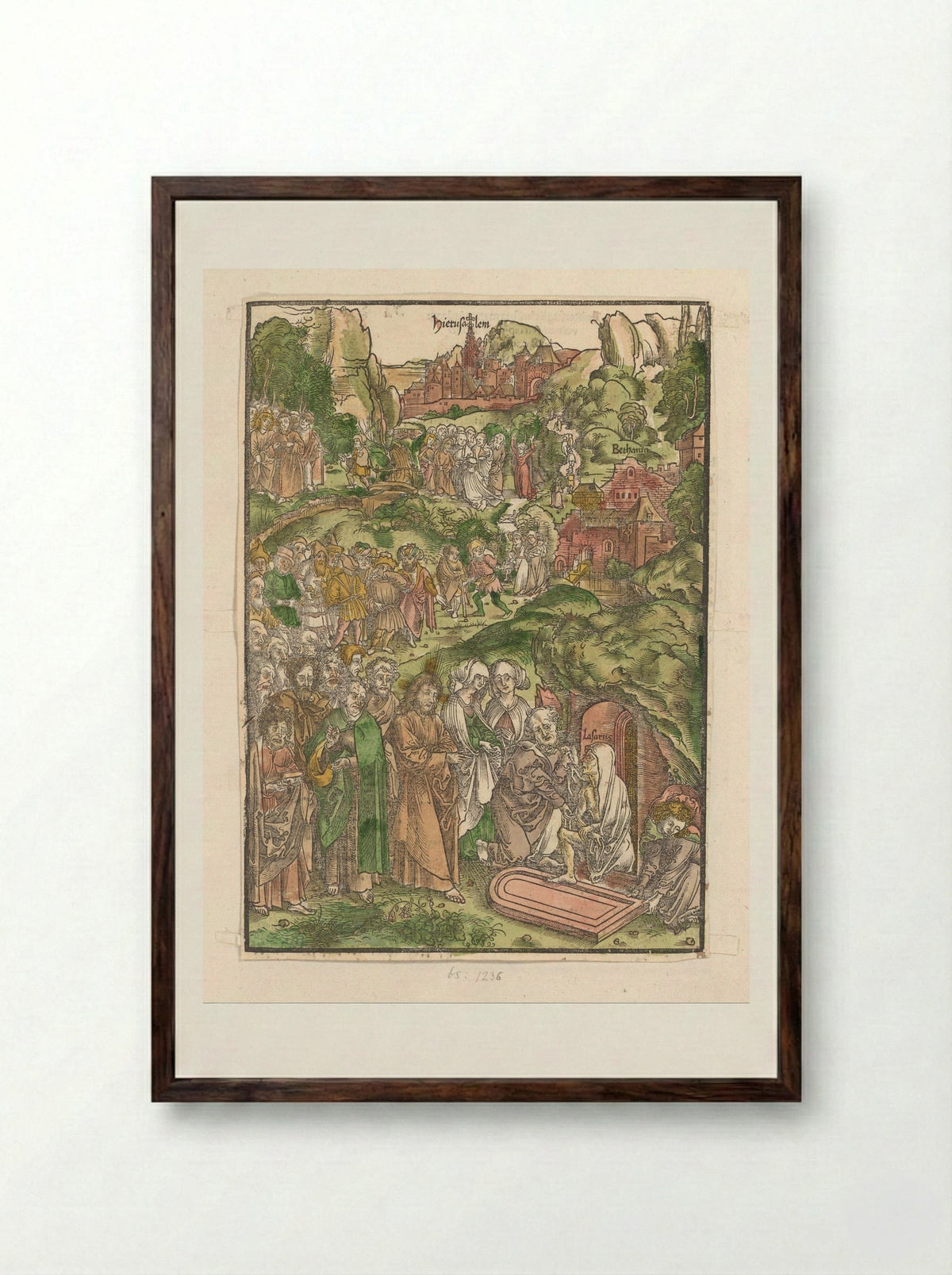 The Raising of Lazarus - Urs Graf - Framed Print Dark Wood