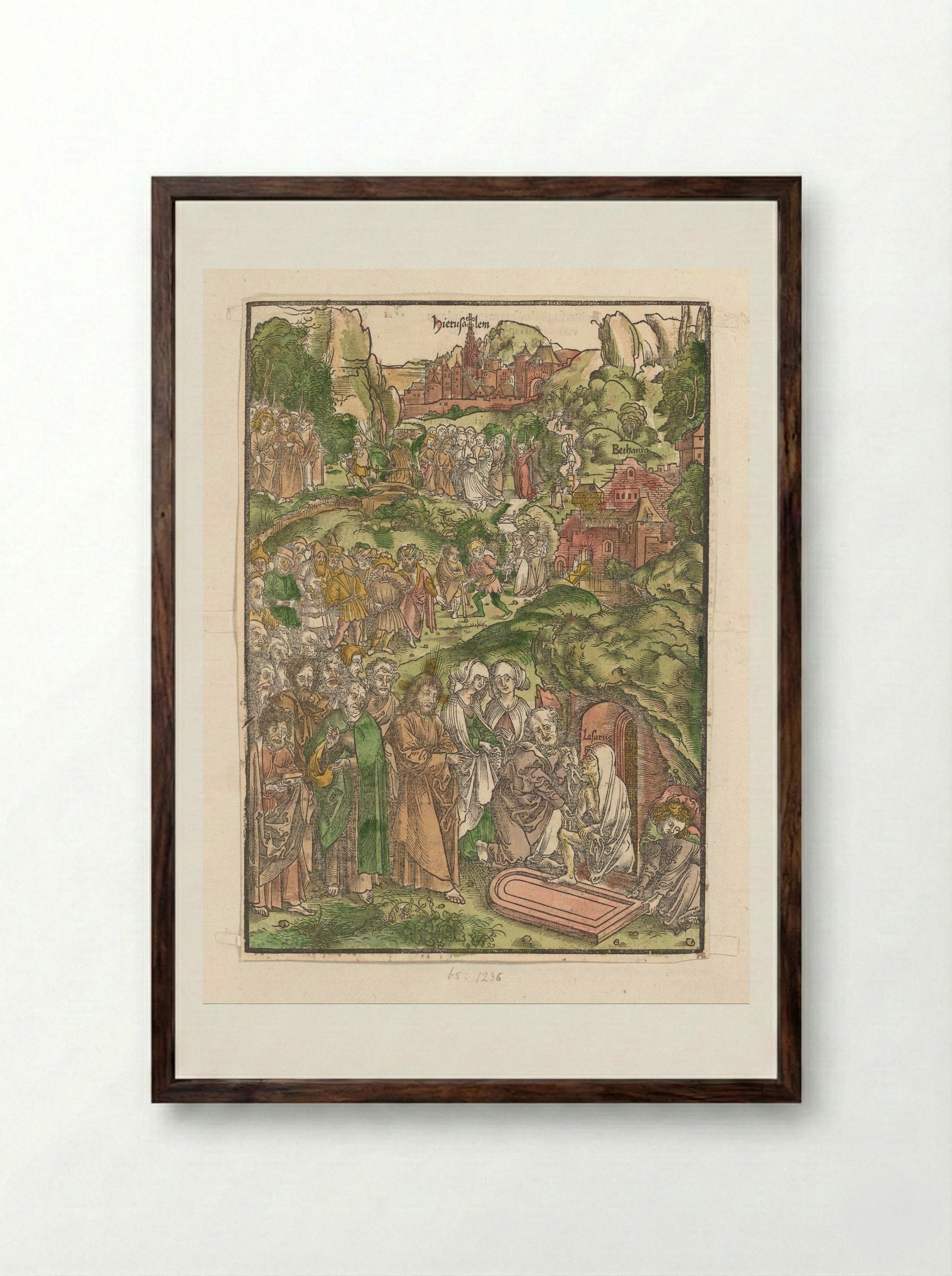 The Raising of Lazarus - Urs Graf - Framed Print Dark Wood