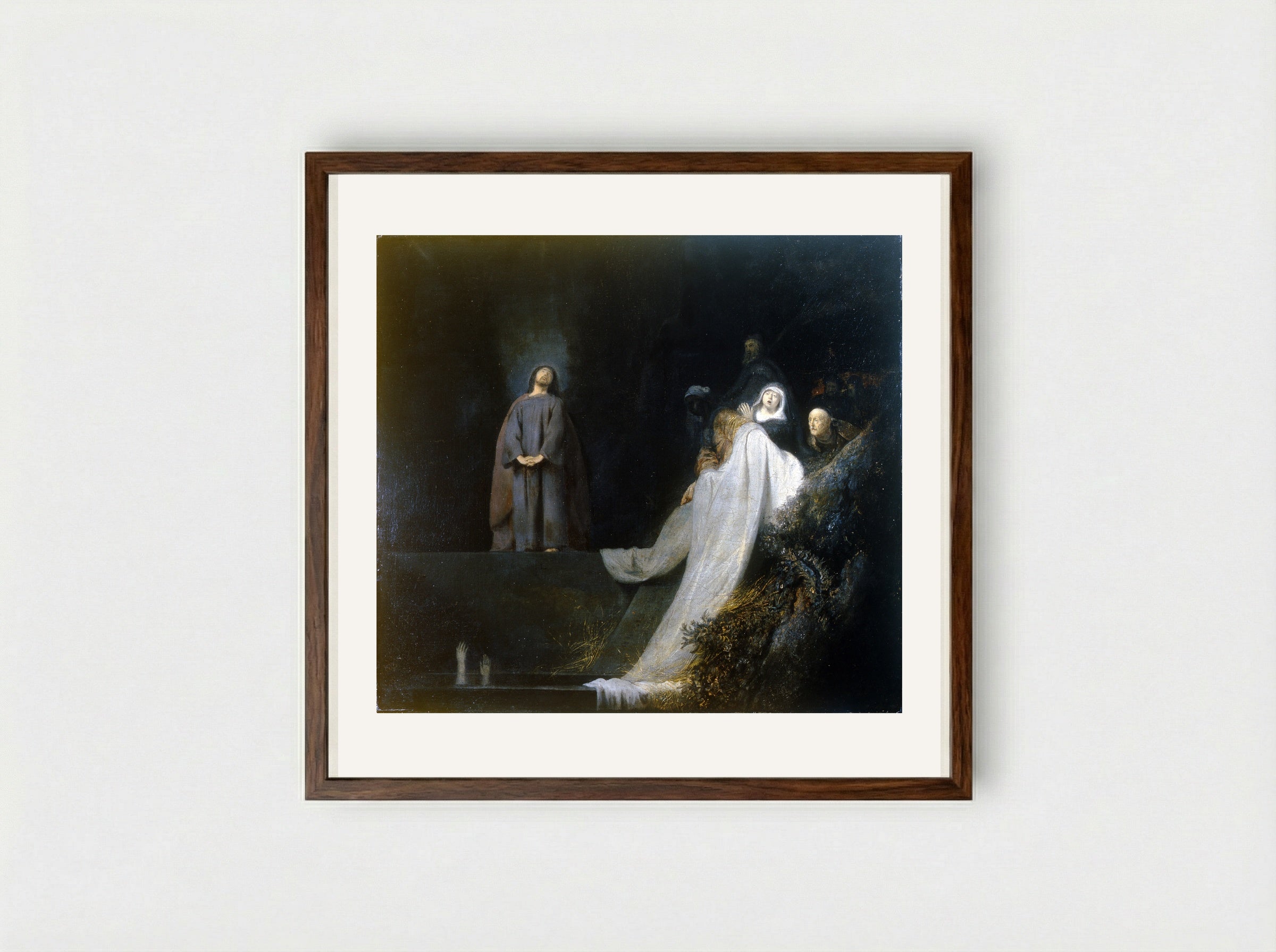 The Raising of Lazarus - Jan Lievens - Framed Print Dark Wood