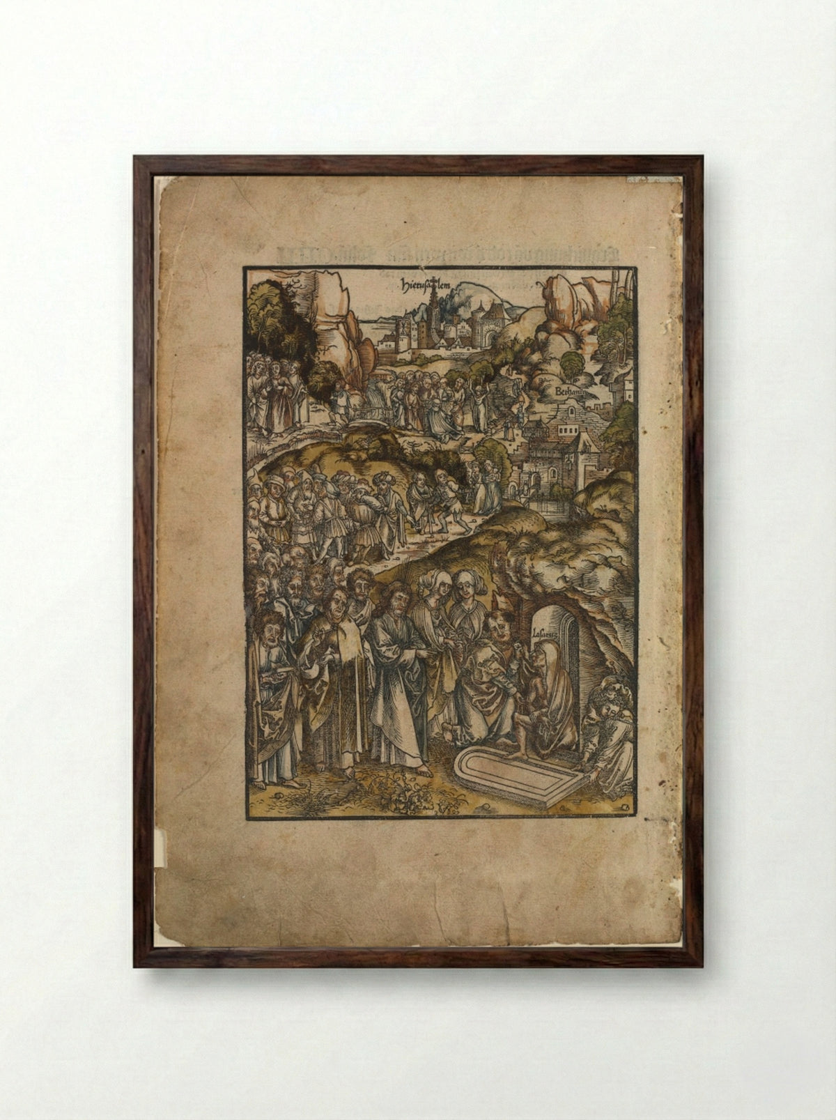 The Raising of Lazarus - Urs Graf the Elder - Framed Print Dark Wood