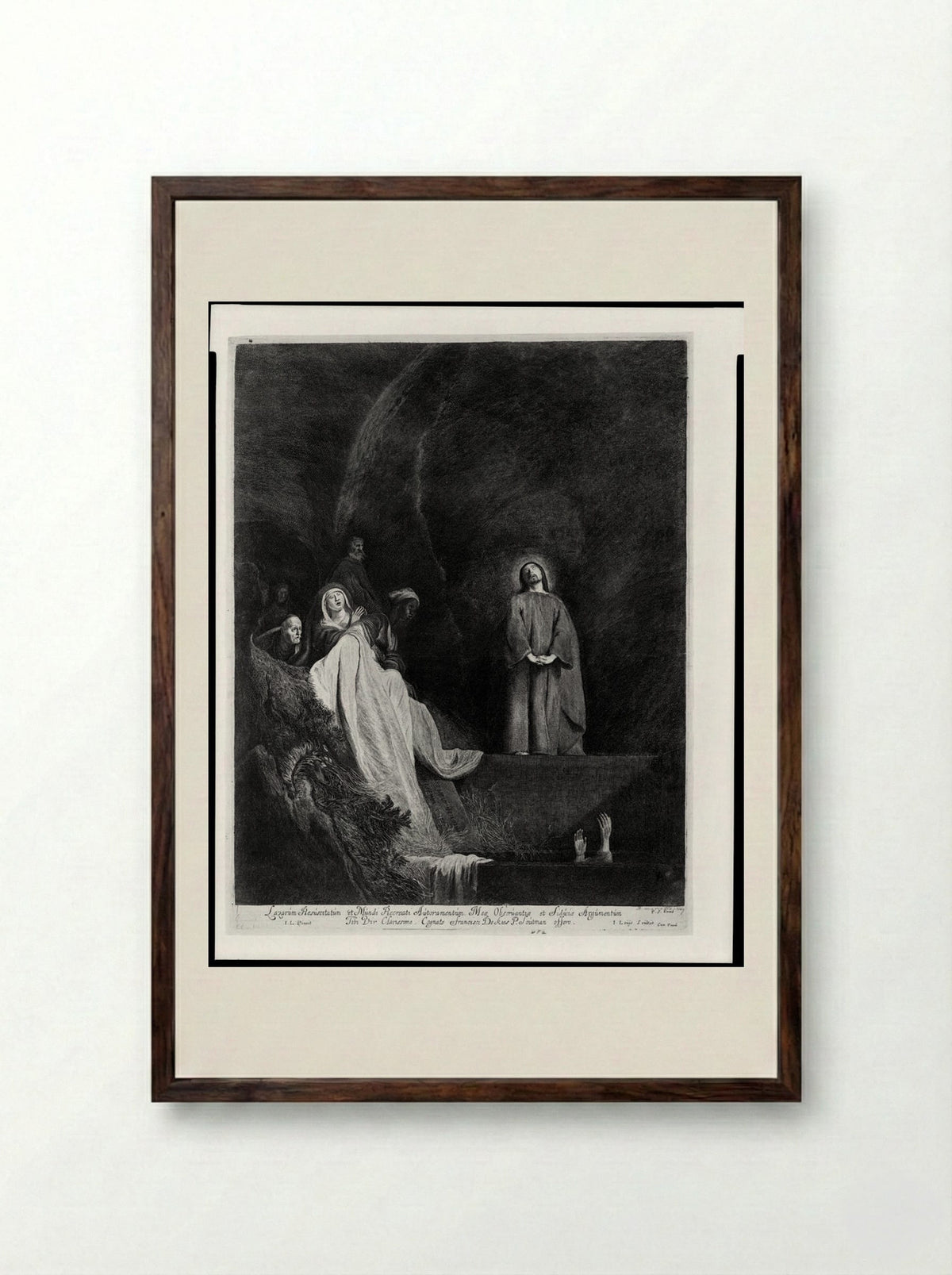 The Raising of Lazarus - Jacob Louÿs - Framed Print Dark Wood