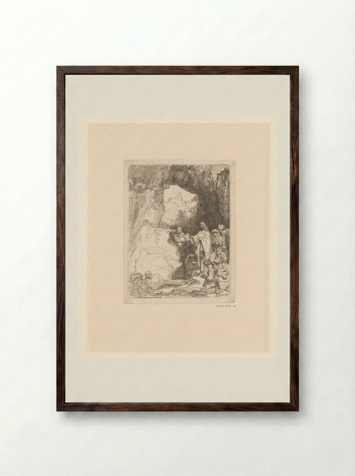 The Raising of Lazarus - John Smith of Chichester - Framed Print Dark Wood