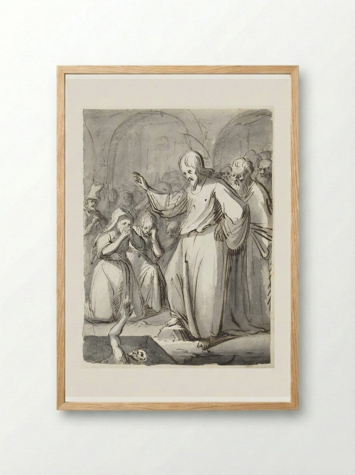 The Raising of Lazarus - Moses ter Borch - Framed Print Wood