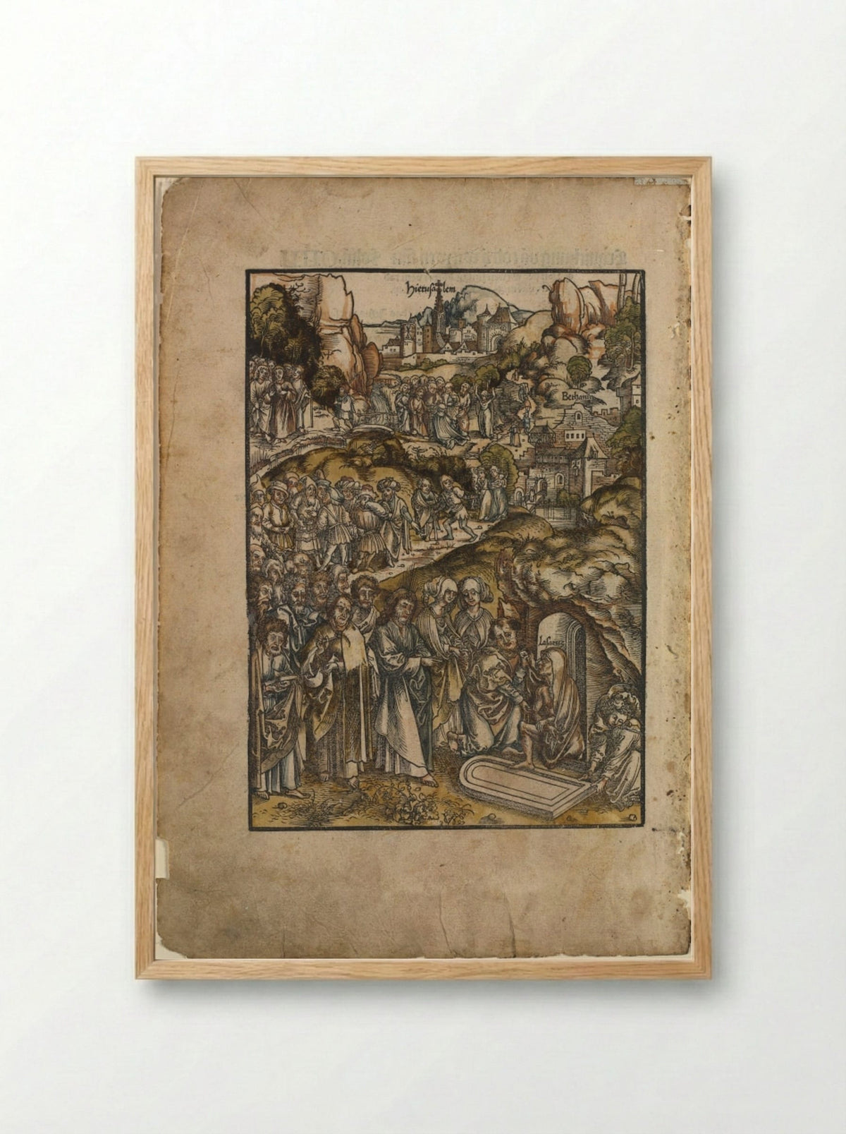 The Raising of Lazarus - Urs Graf the Elder - Framed Print Wood