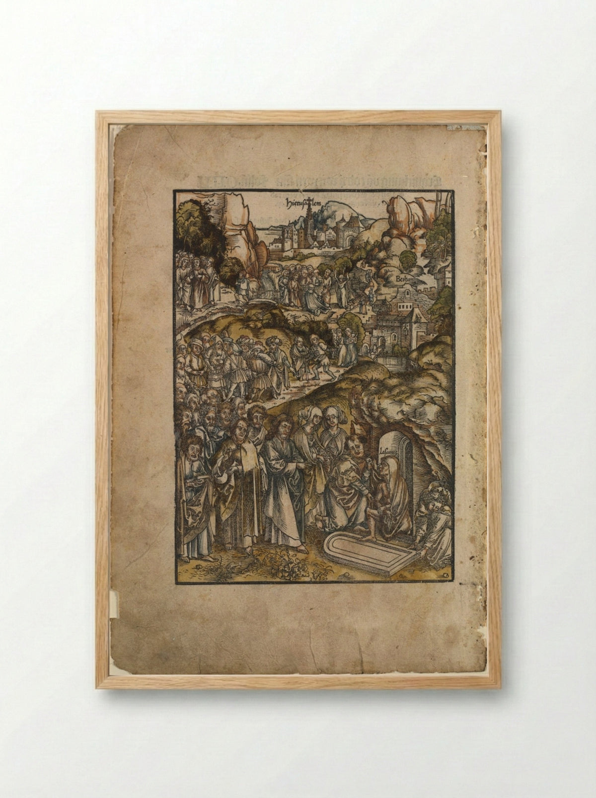 The Raising of Lazarus - Urs Graf the Elder - Framed Print Wood