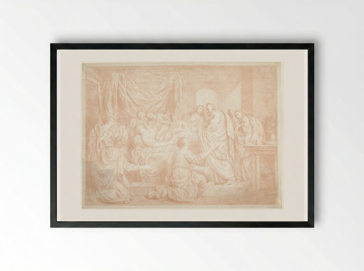 The Raising of Tabitha - Louis Fabritius Dubourg - Framed Print Black