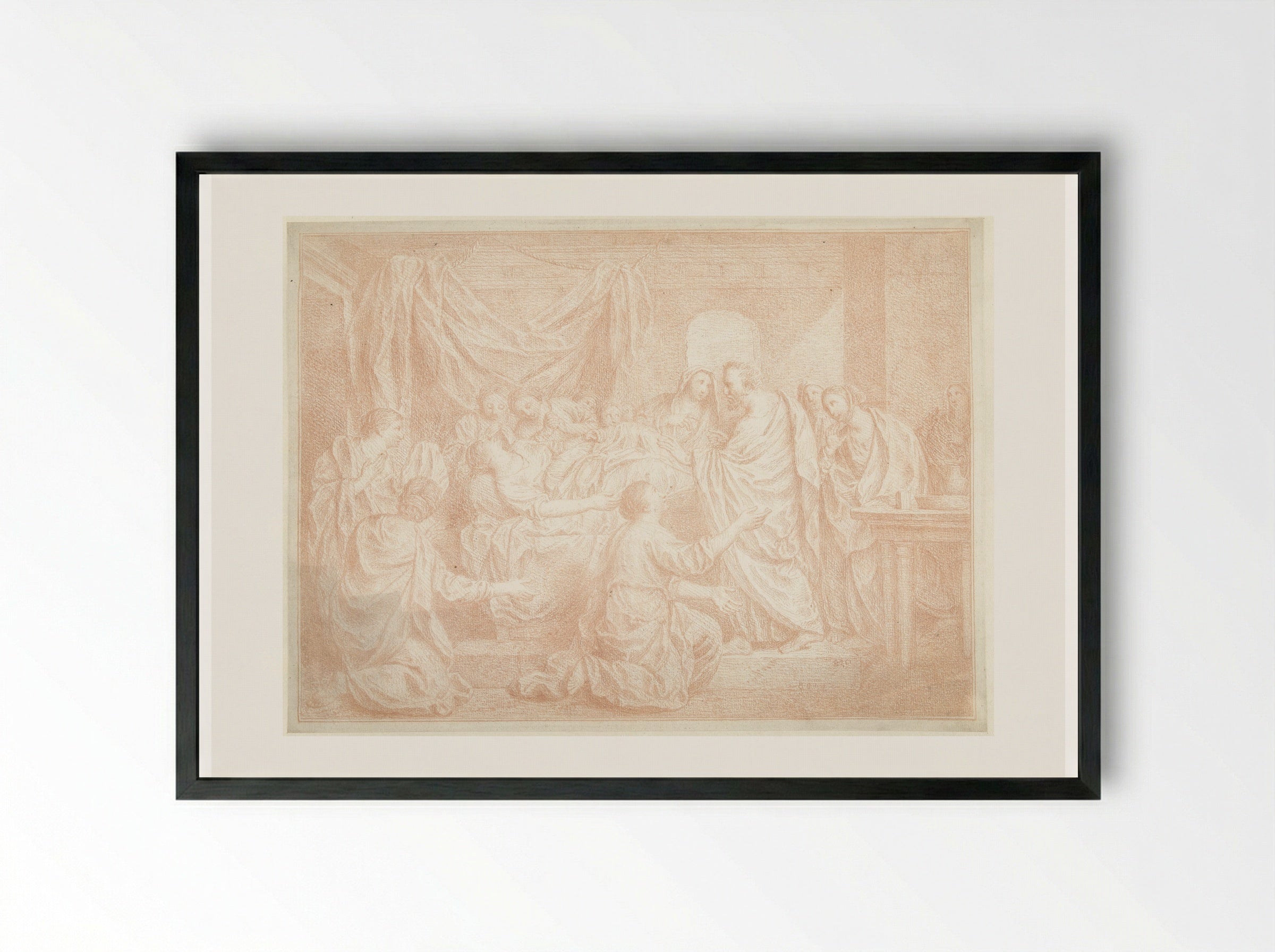 The Raising of Tabitha - Louis Fabritius Dubourg - Framed Print Black