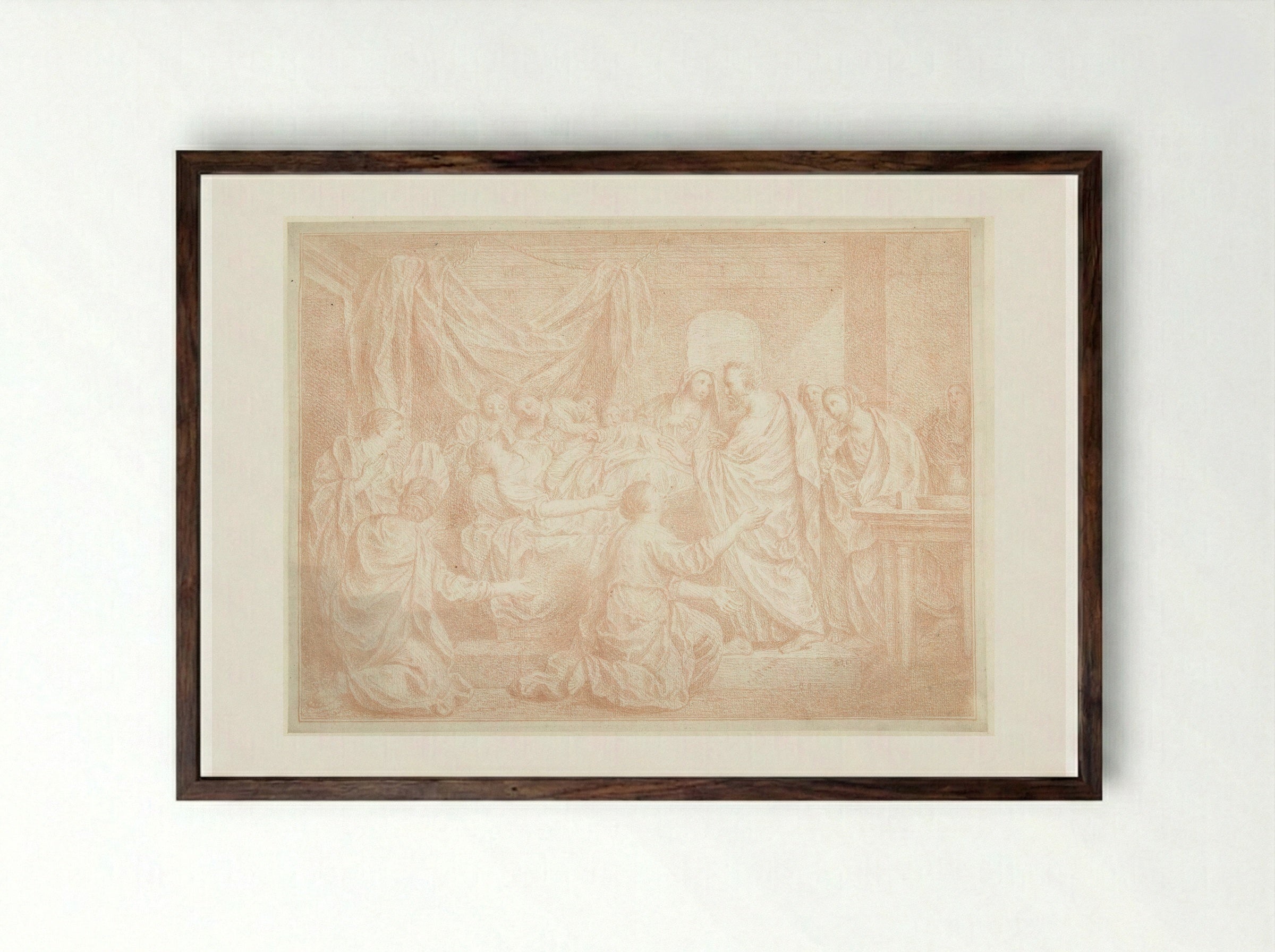 The Raising of Tabitha - Louis Fabritius Dubourg - Framed Print Dark Wood