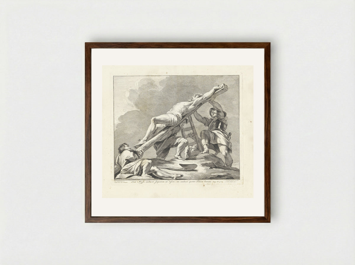 The Raising of the Cross - Jan Punt - Framed Print Dark Wood