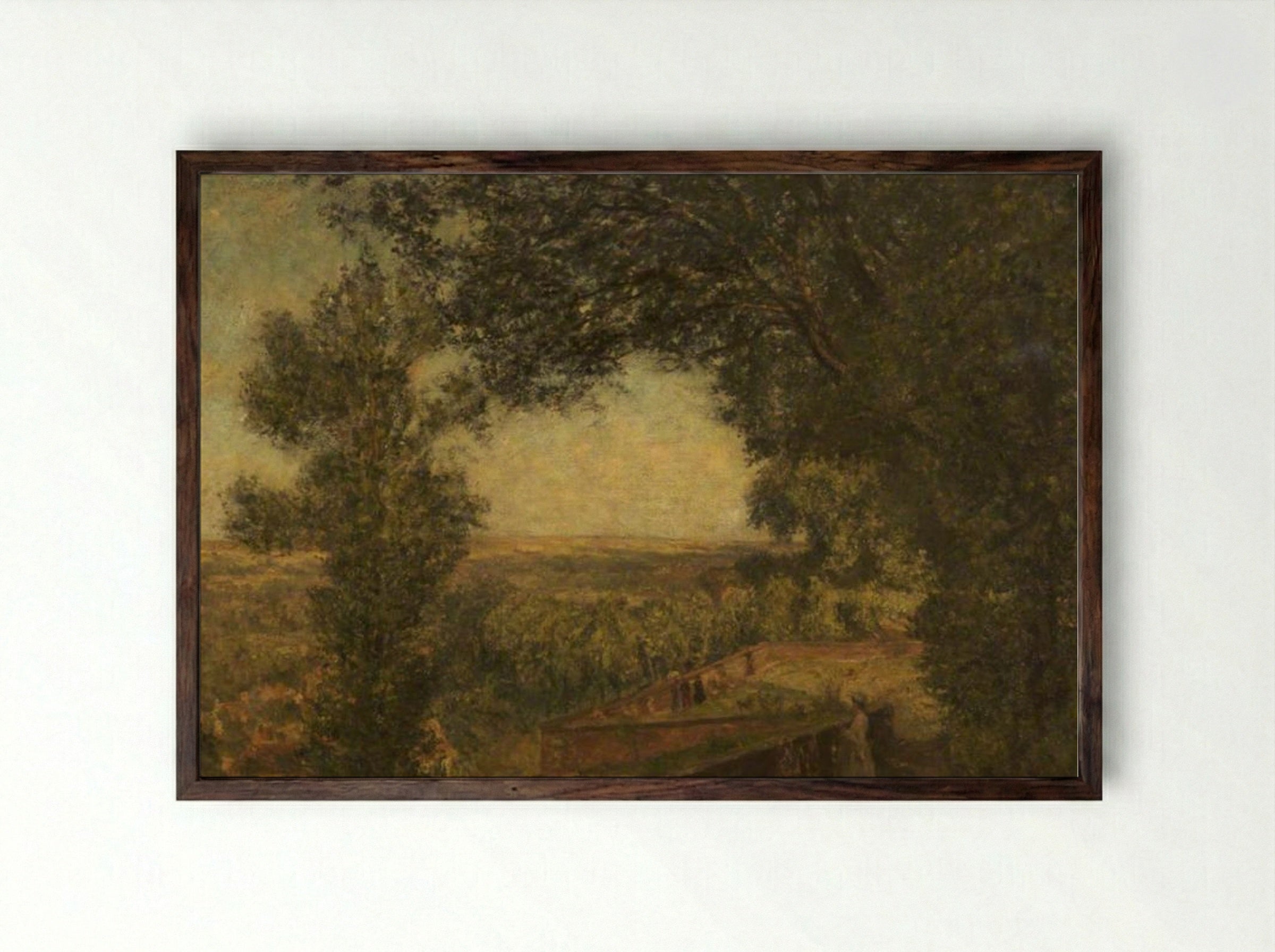 The Ramparts of Montreuil - James Charles - Framed Print Dark Wood