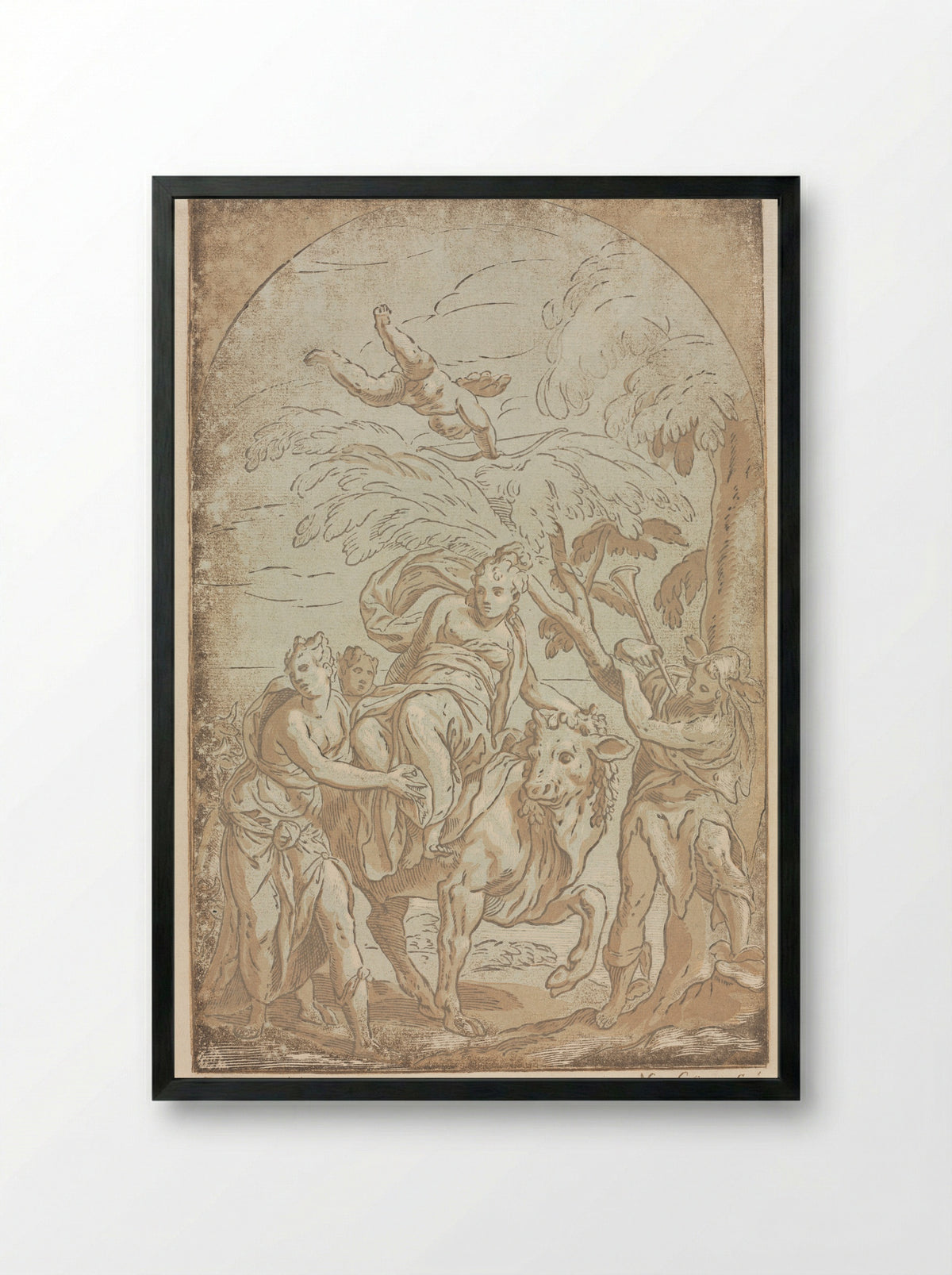 The Rape of Europa - Nicolas Le Sueur - Framed Print Black