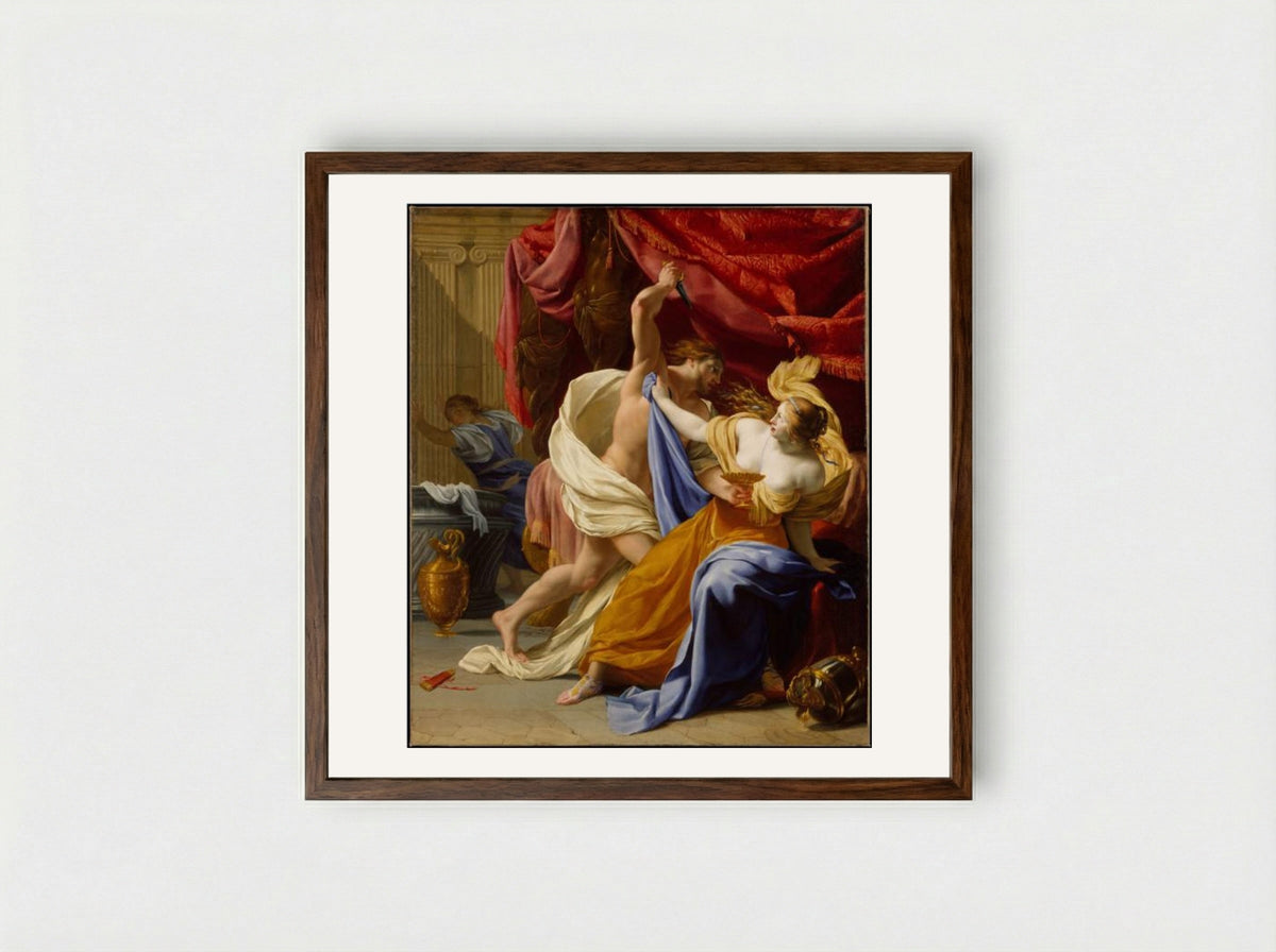 The Rape of Tamar - Eustache Le Sueur - Framed Print Dark Wood