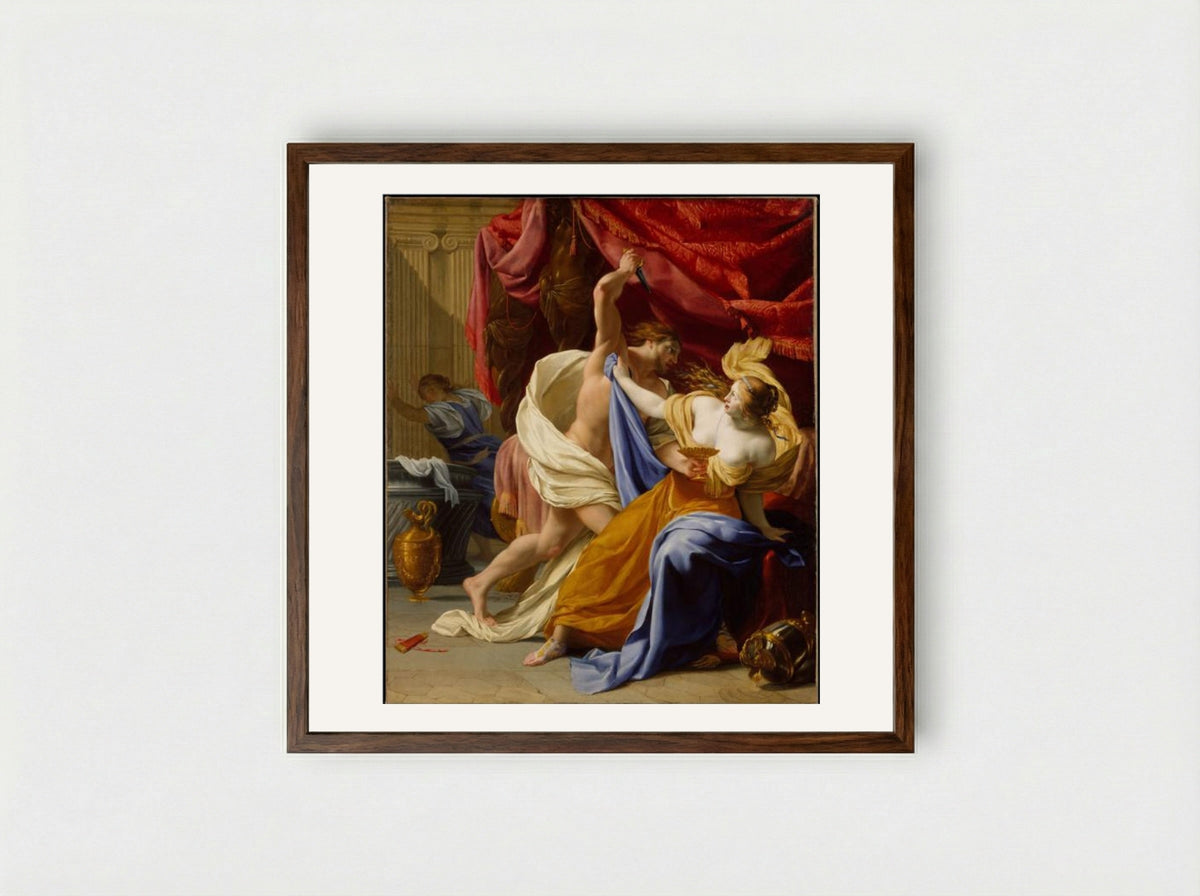 The Rape of Tamar - Eustache Le Sueur - Framed Print Dark Wood