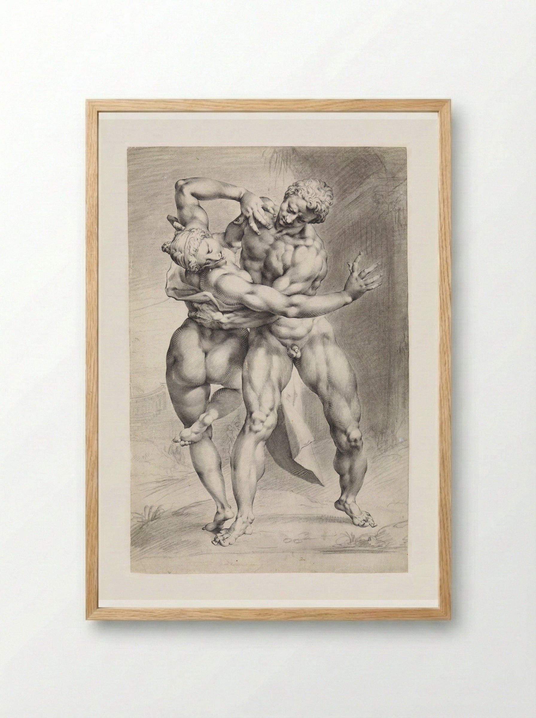 The Rape of a Sabine Woman (Front View) - Jan Harmensz. Muller - Framed Print Wood