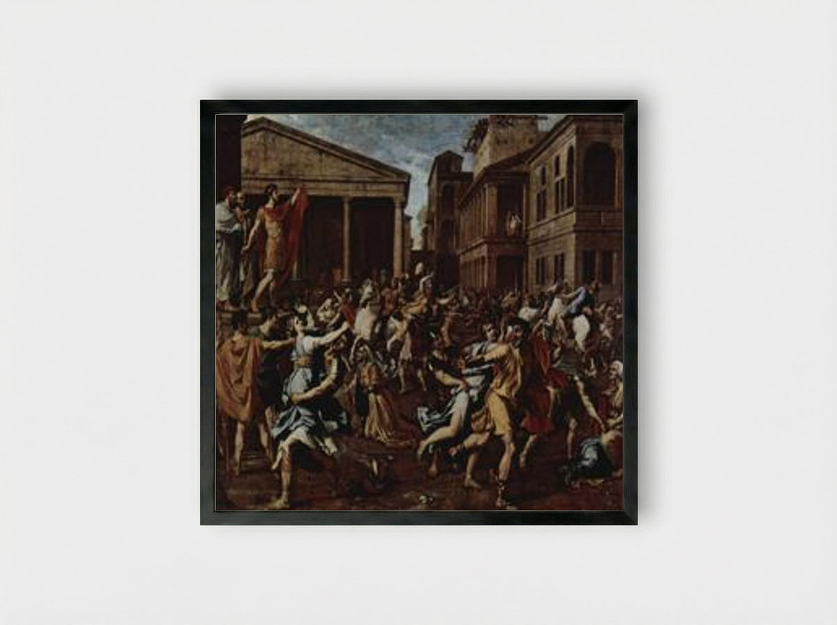 The Rape of the Sabine Women - Nicolas Poussin - Framed Print Black