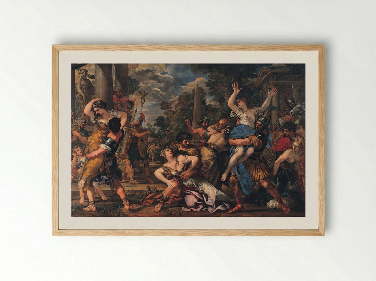 The Rape of the Sabine Women - Pietro da Cortona - Framed Print Wood