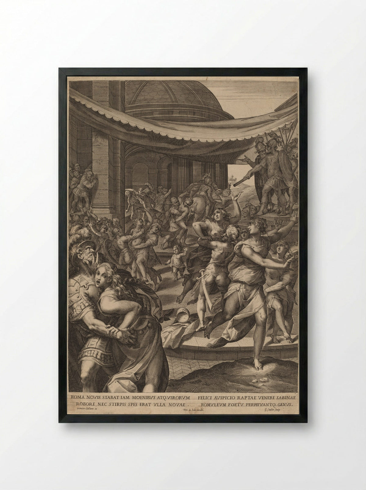 The Rape of the Sabines - Aegidius Sadeler II - Framed Print Black