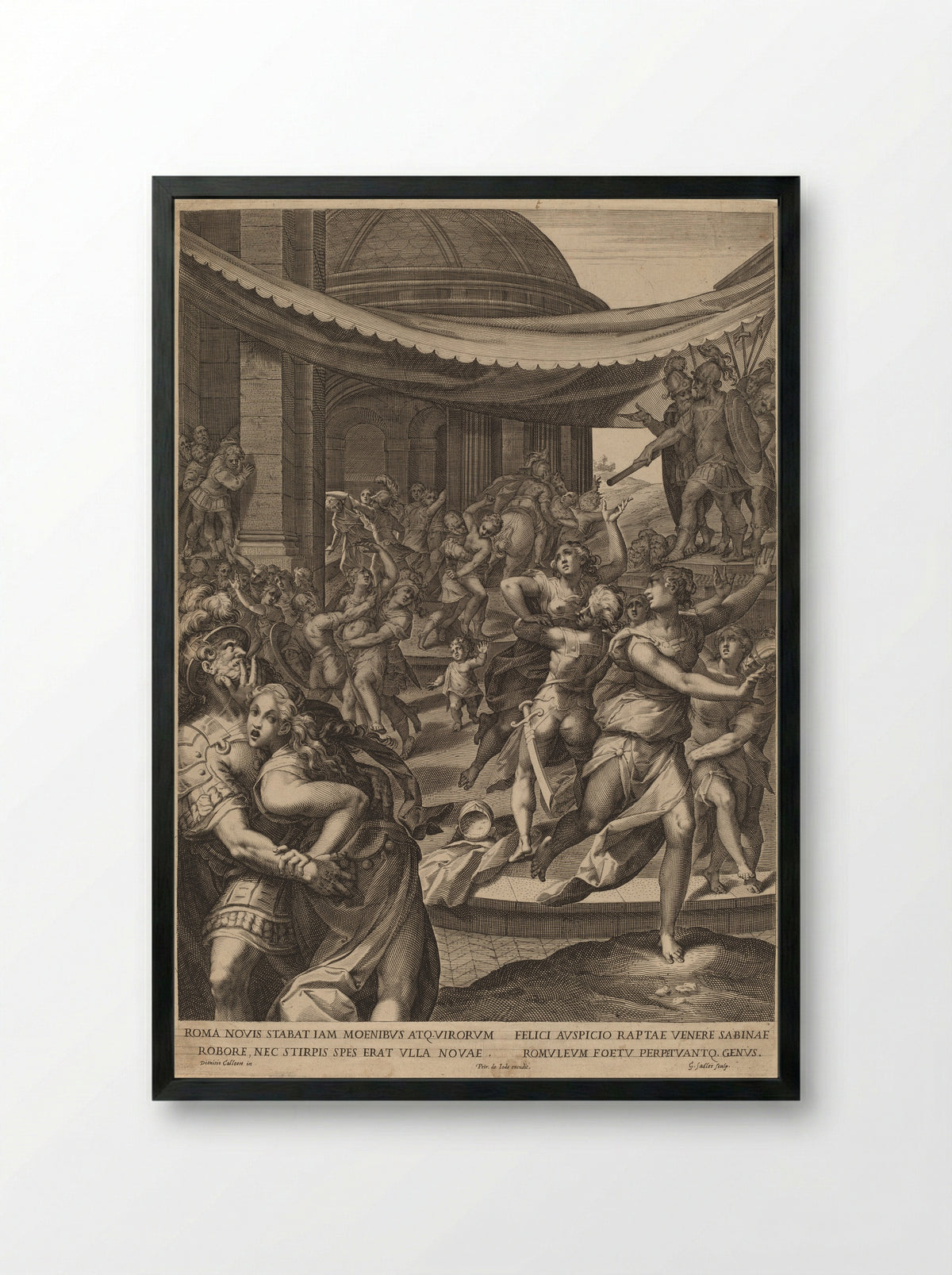 The Rape of the Sabines - Aegidius Sadeler II - Framed Print Black